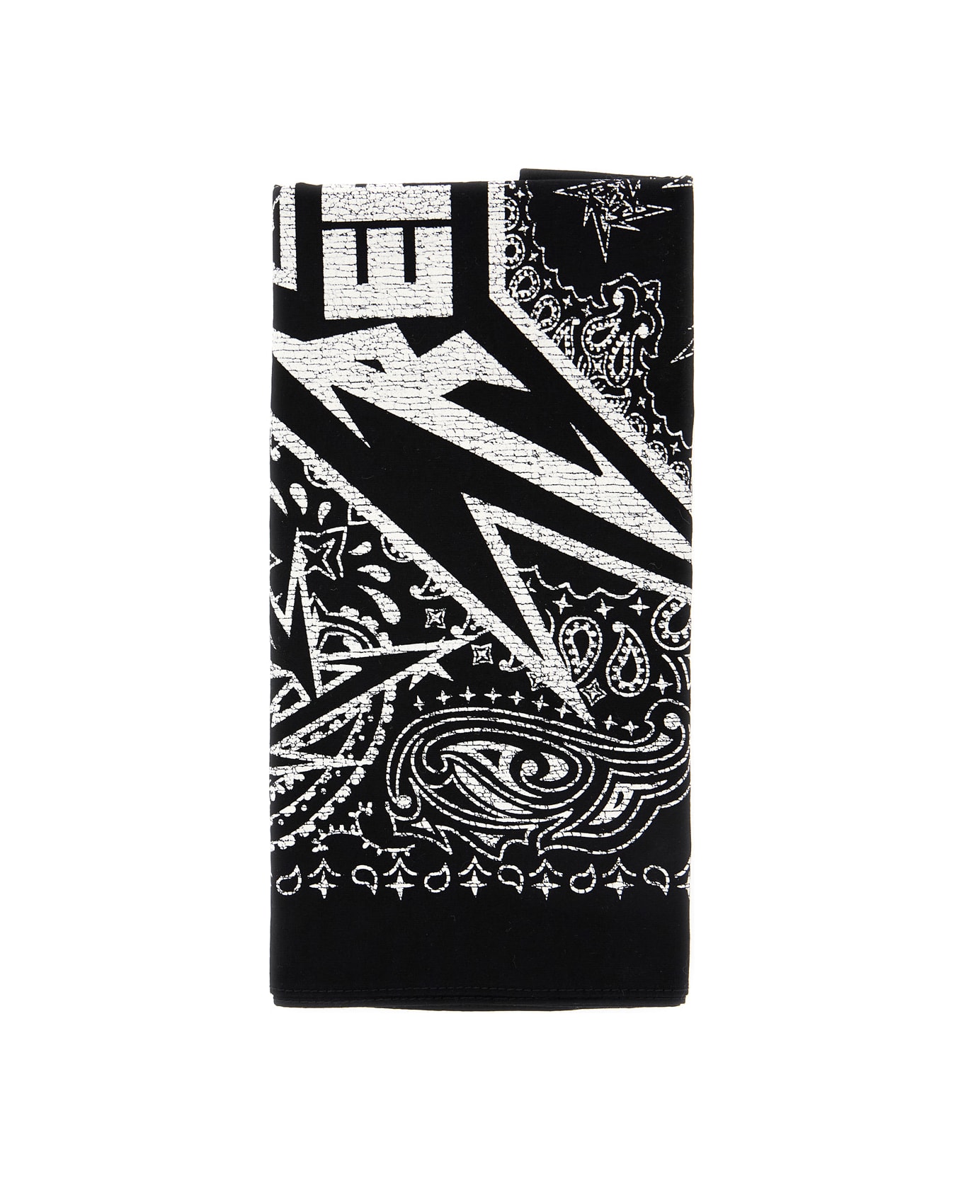 REPRESENT Black Square Scarf With All-over Metallica Logo Print In Cotton Man - Black