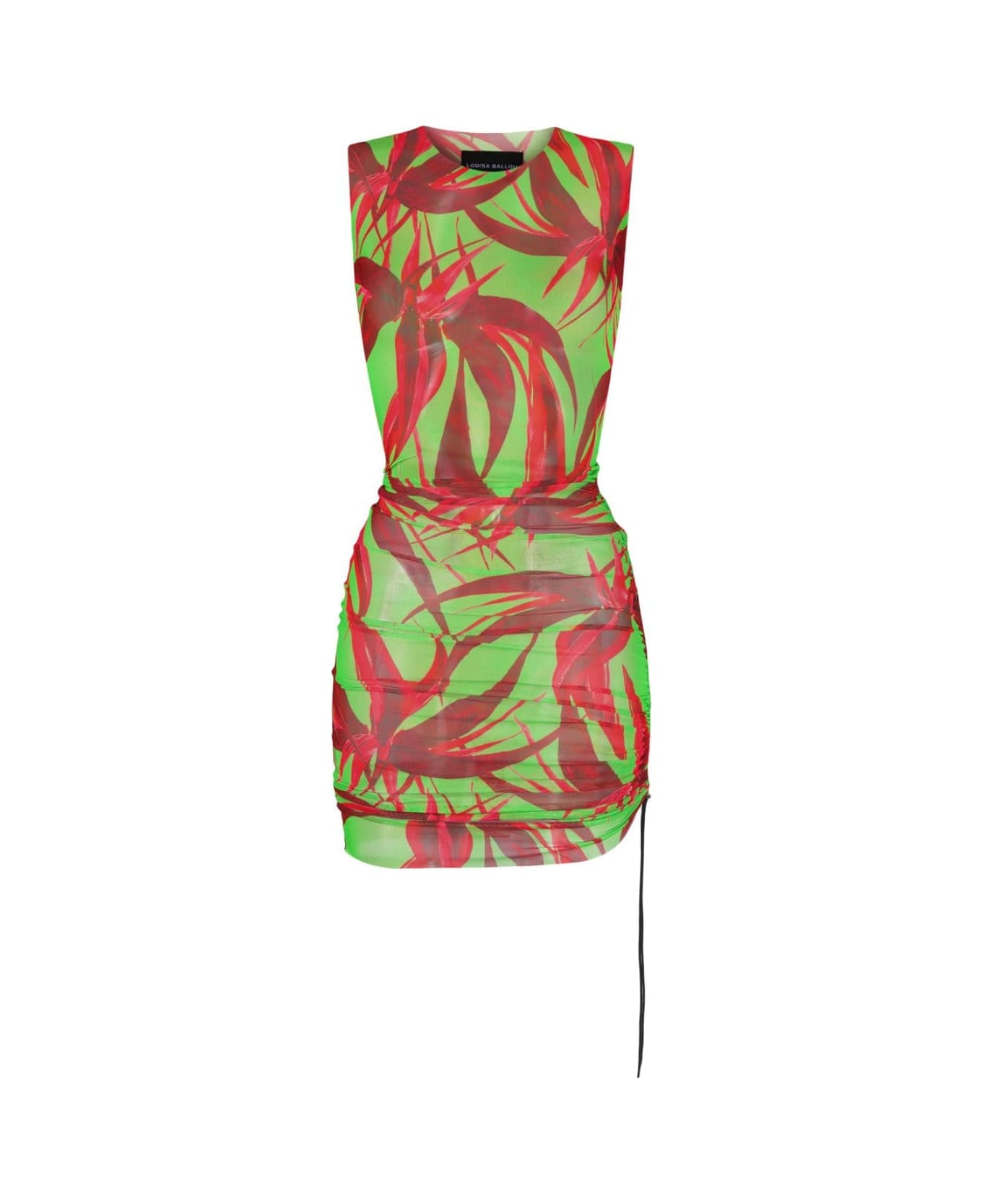 Louisa Ballou Floral Print Short Dress - Green