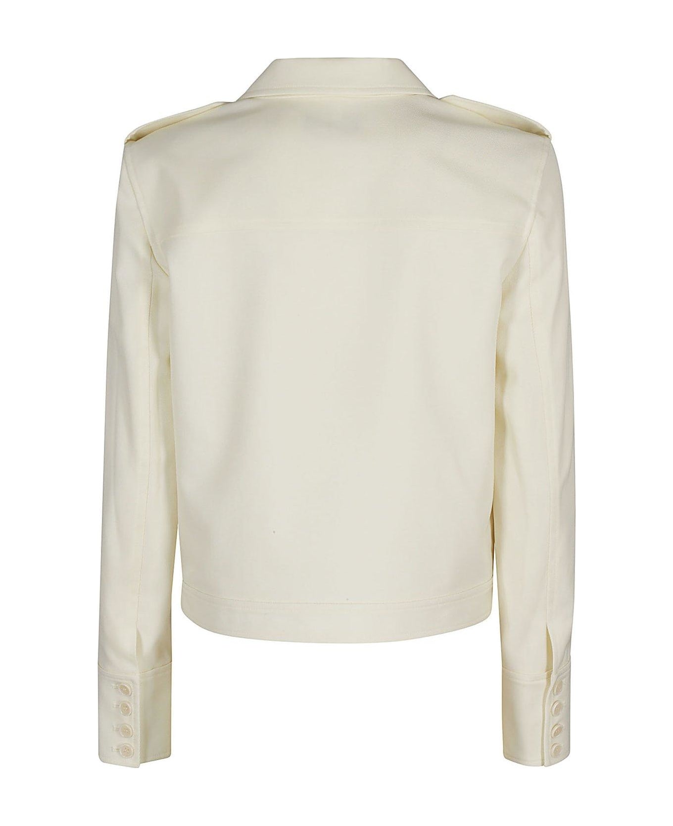 Theory Buttoned Straight Hem Cropped Jacket - Ivory