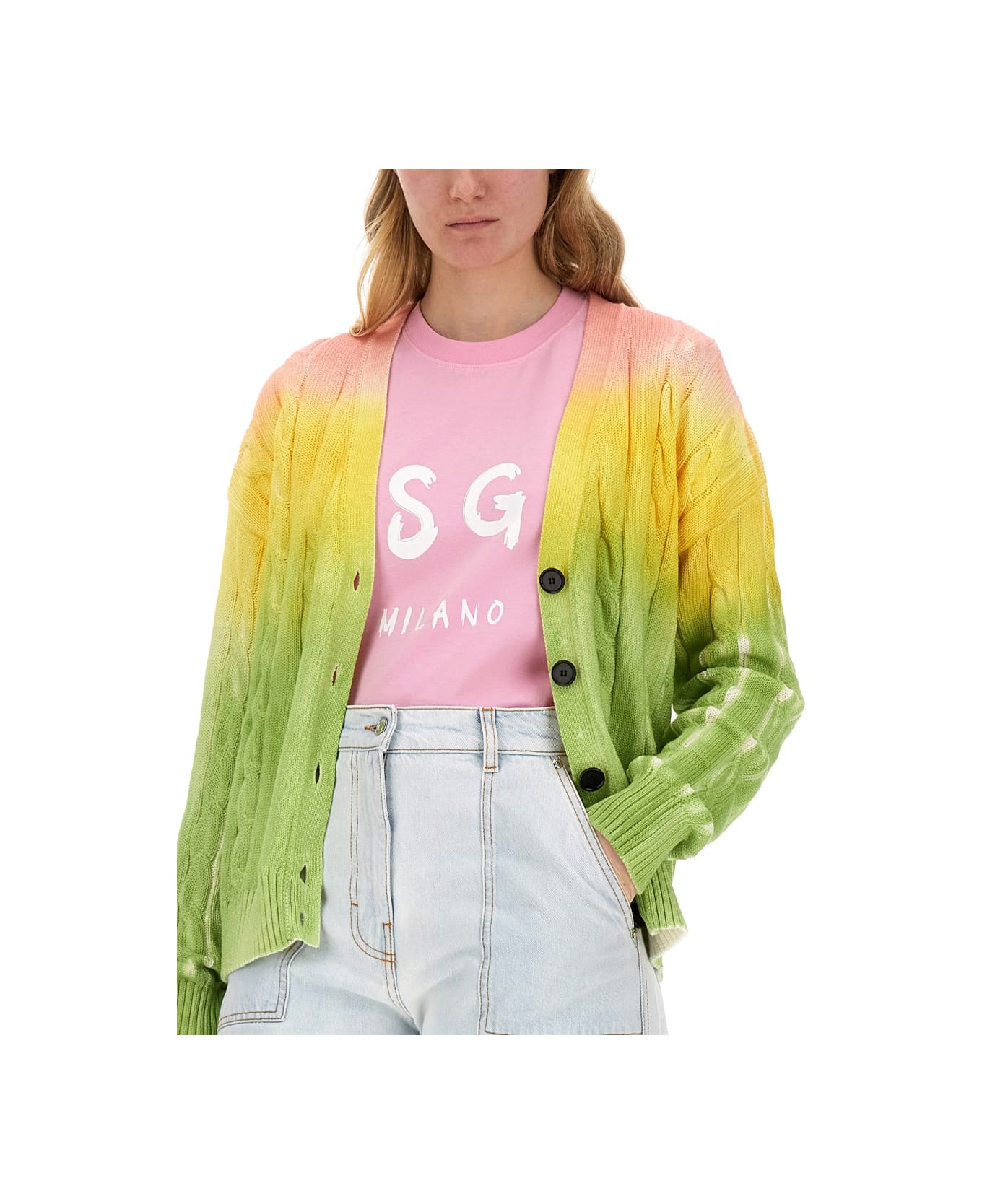 MSGM T-shirt With Logo - PINK Tシャツ