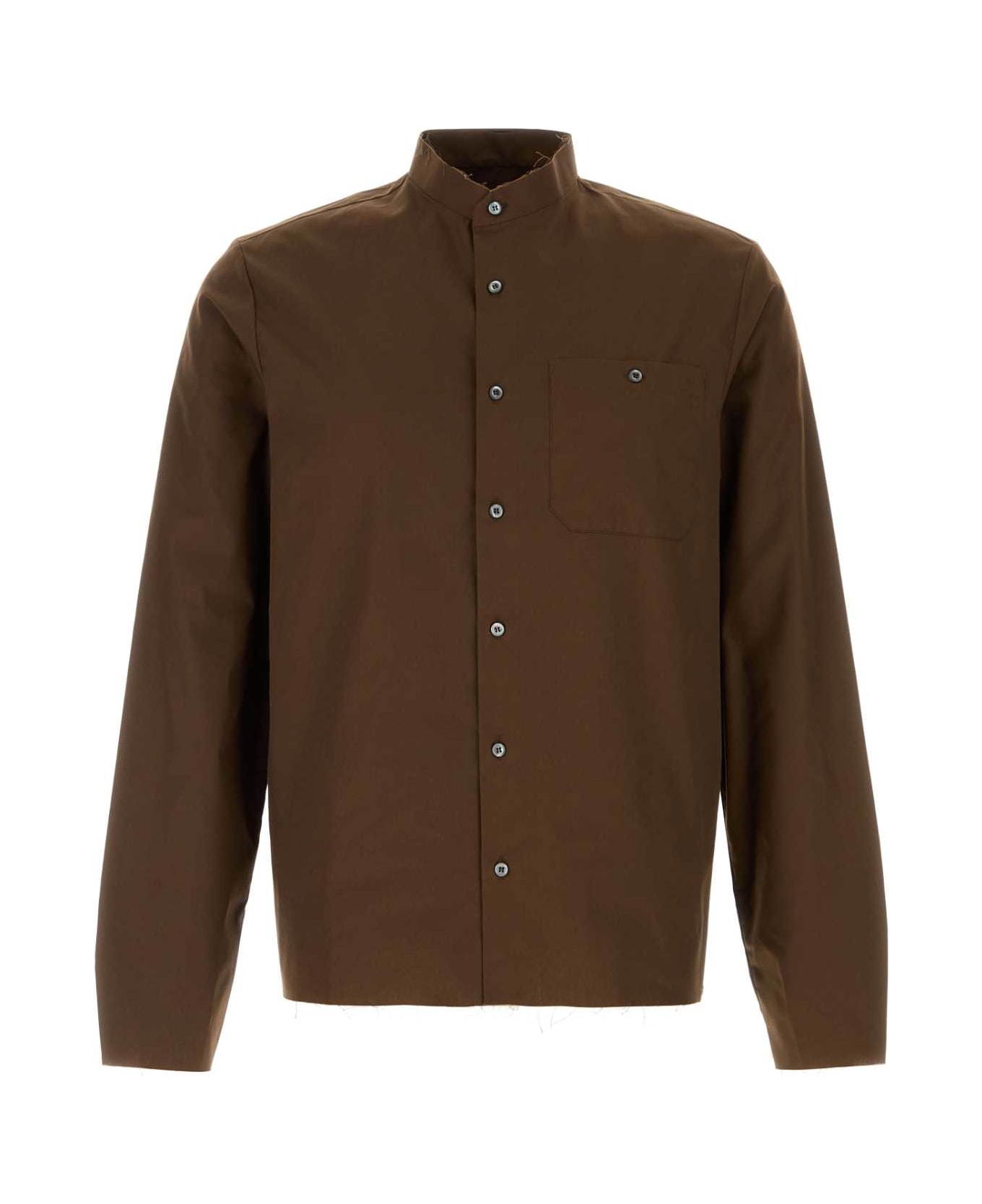 Prada Brown Poplin Shirt - CACAO