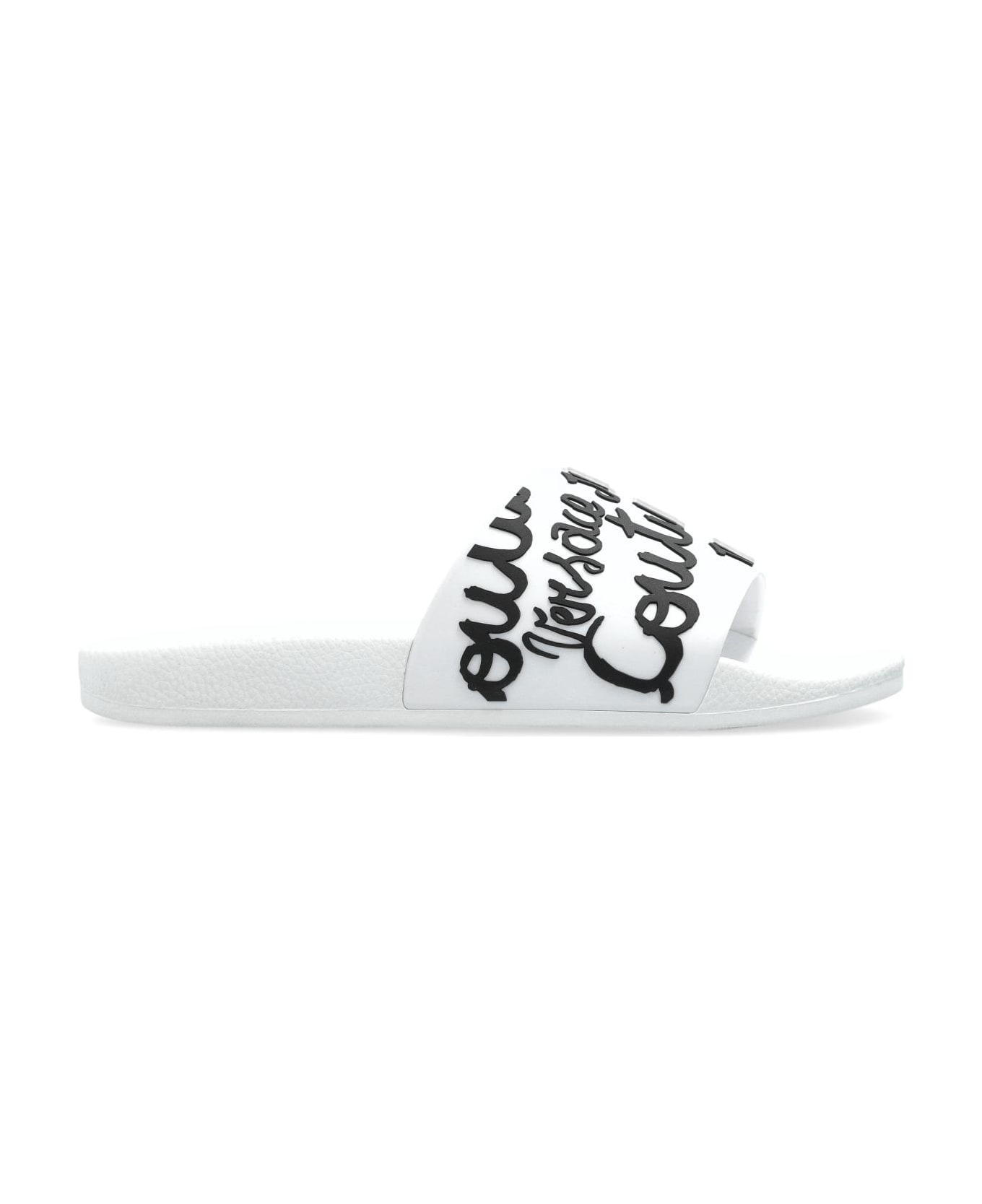 Versace Jeans Couture Rubber Slides With Logo - WHITE
