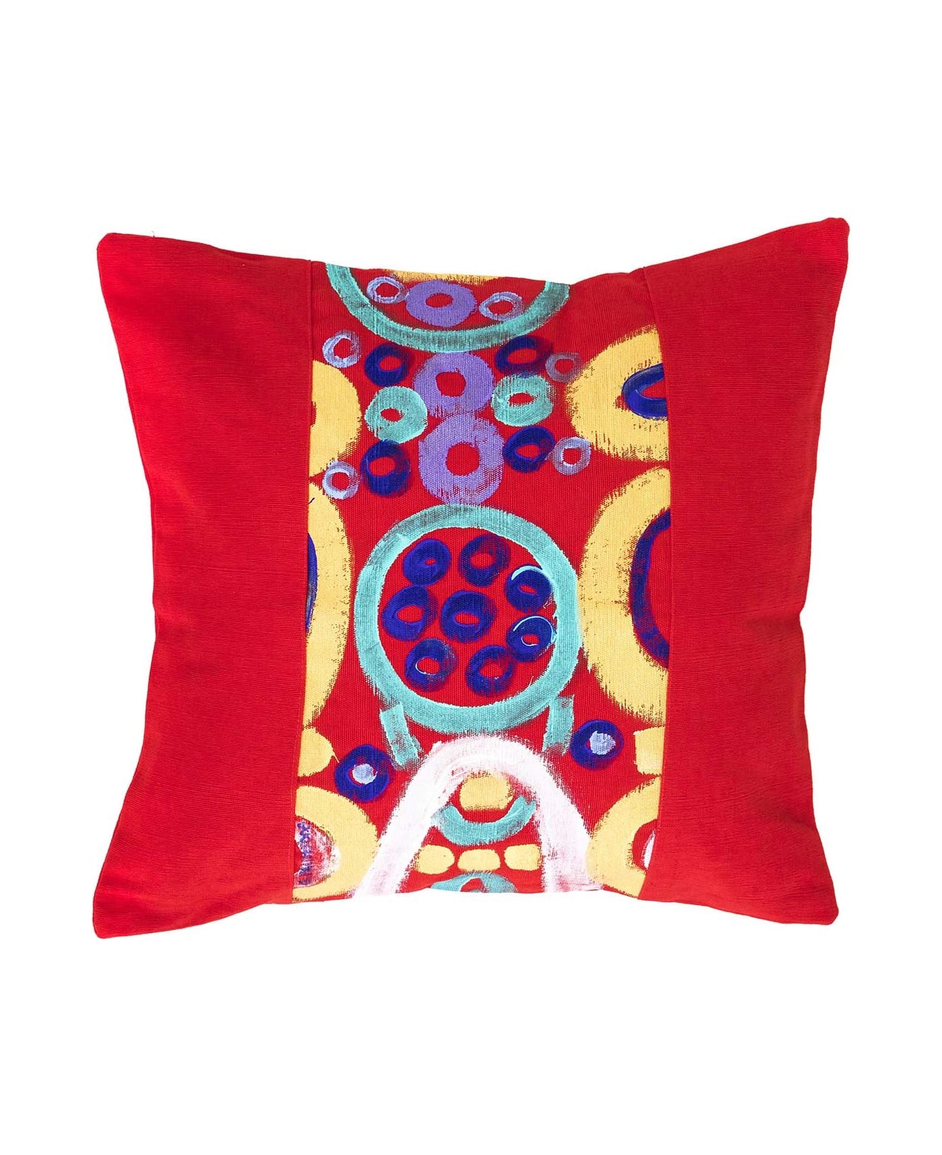 Le Botteghe su Gologone Acrylic Hand Painted Outdoor Cushion 40x40 cm - Red Fantasy