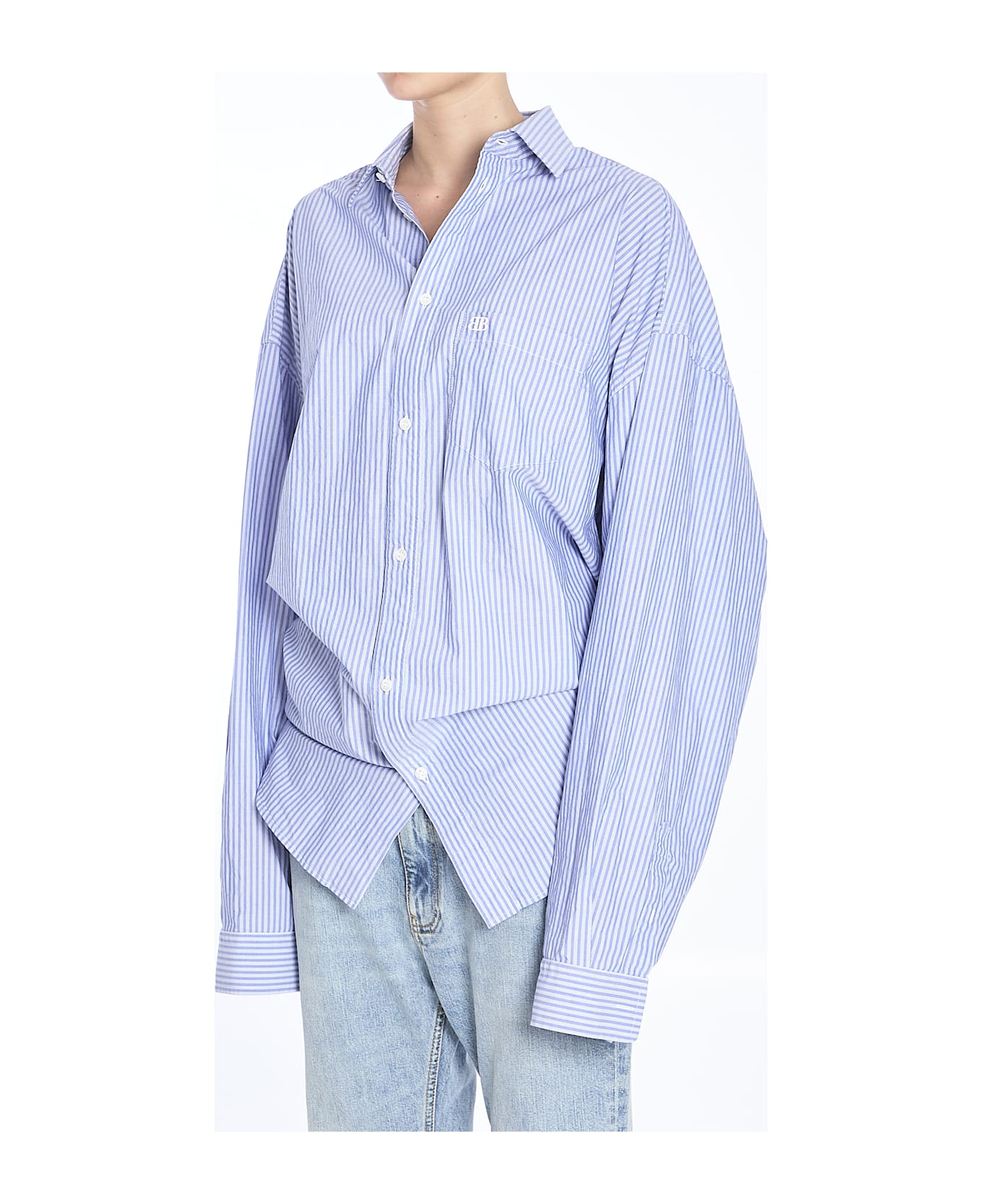 Balenciaga Knotted Shirt - BLUE