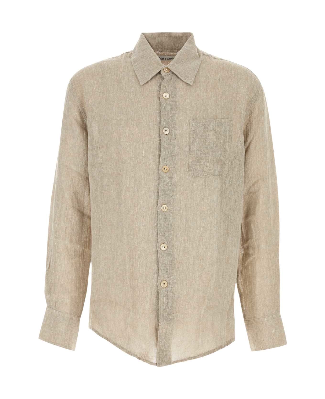 Our Legacy Cappuccino Linen Blend Shirt - POLLENDUSTSPARSECREPEWEAVE