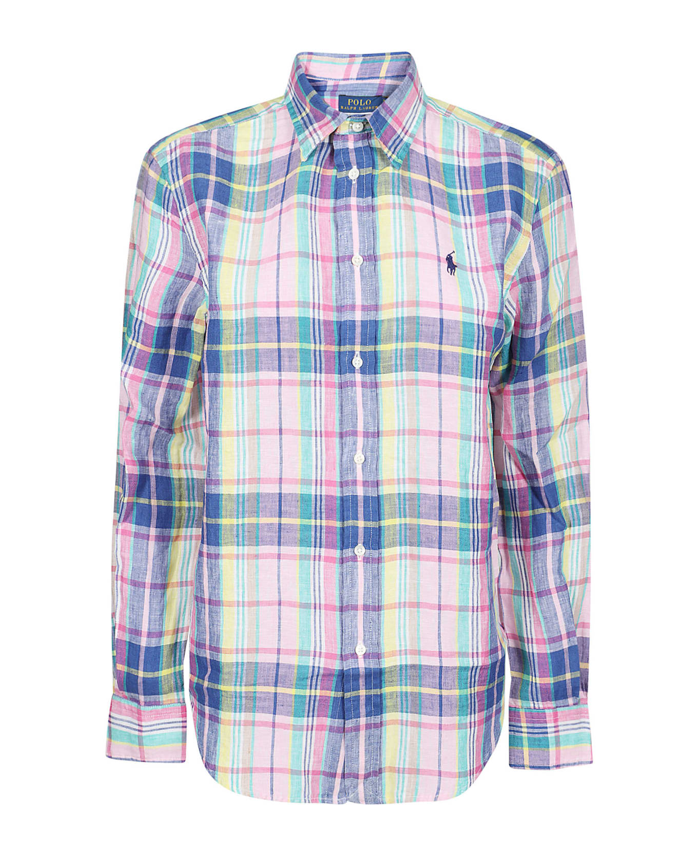 Polo Ralph Lauren Long Sleeve Button Front Shirt - Pink/blue/multicolor