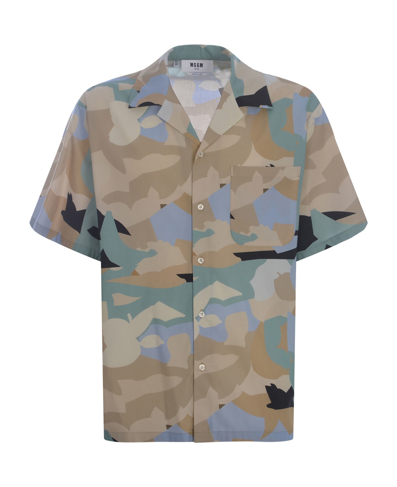 MSGM Shirt Msgm "camo" Made Of Cotton Poplin - Camouflage シャツ