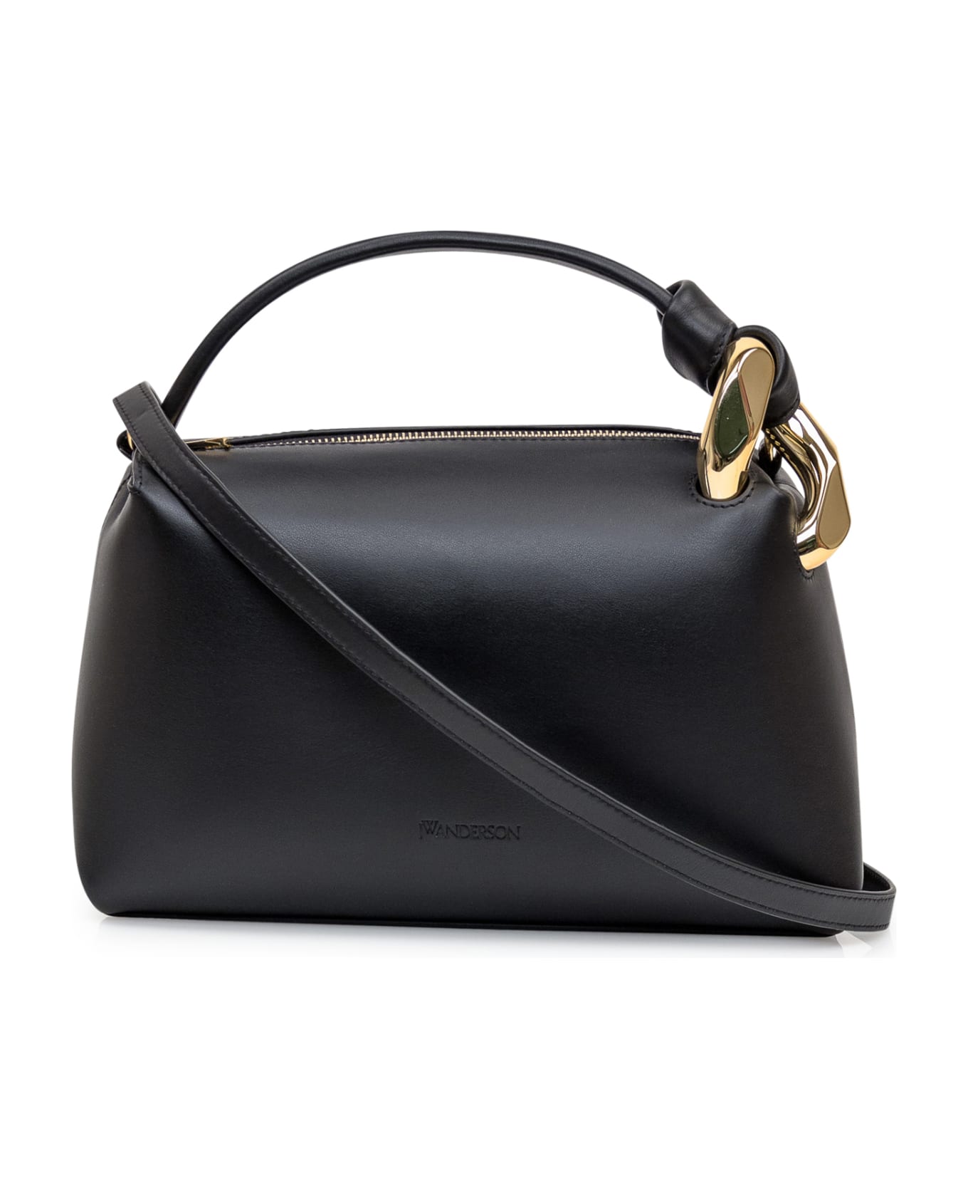 J.W. Anderson Corner Shoulder Bag In Black Leather - BLACK