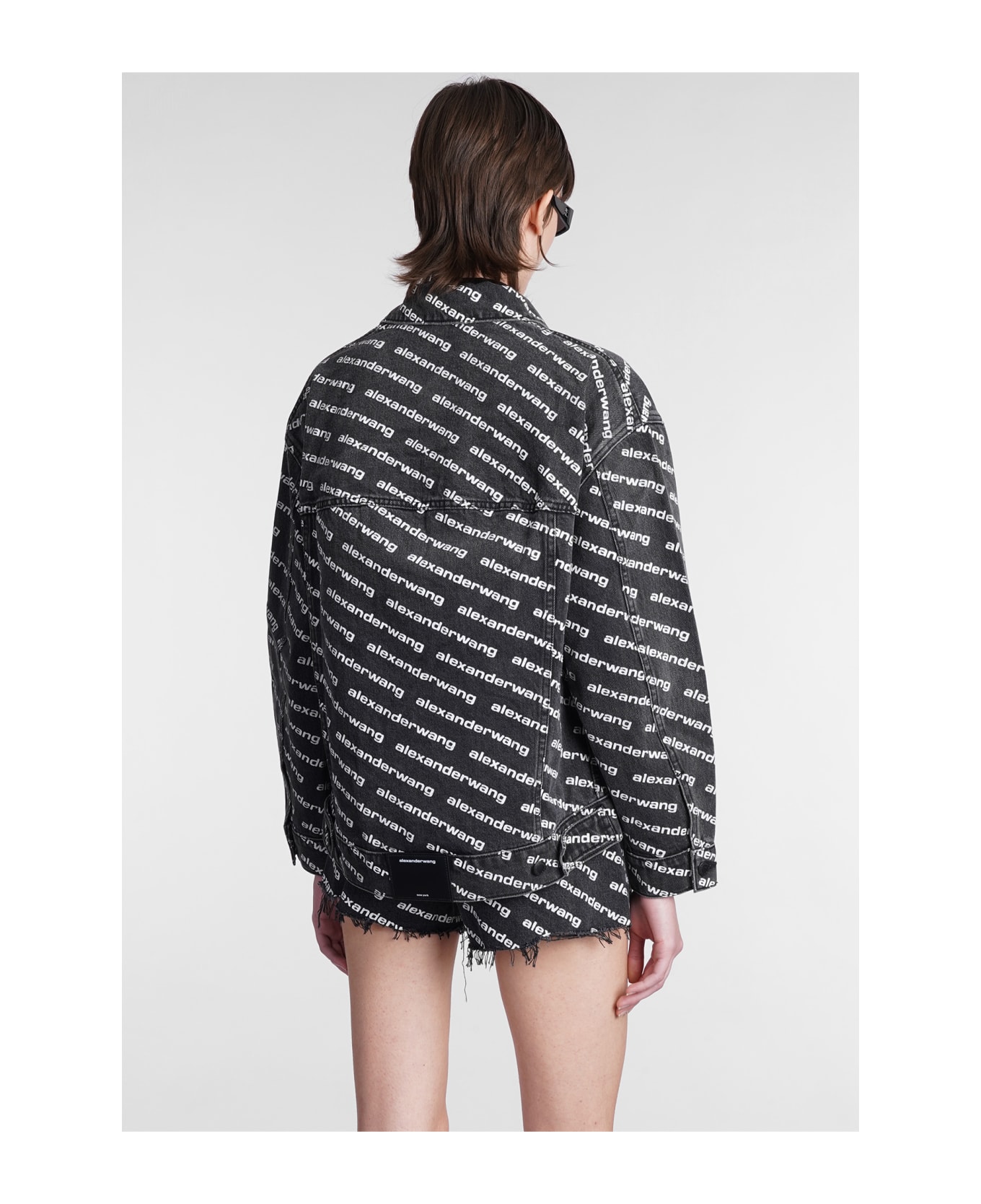 Alexander Wang All Over Logo Jacket - GREYAGEDWHITE