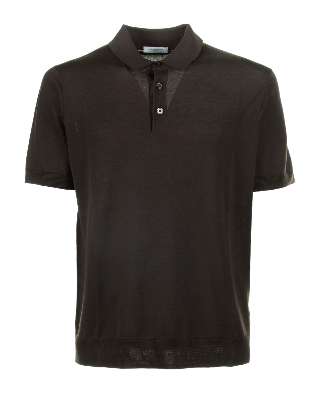 Paolo Pecora Brown Polo Shirt With Short Sleeves - CIOCCOLATO ポロシャツ
