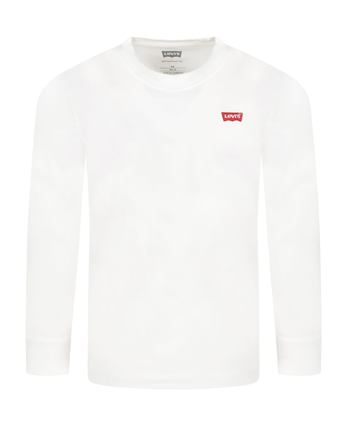 Levi's White T-shirt For Kids With Logo - White Tシャツ＆ポロシャツ