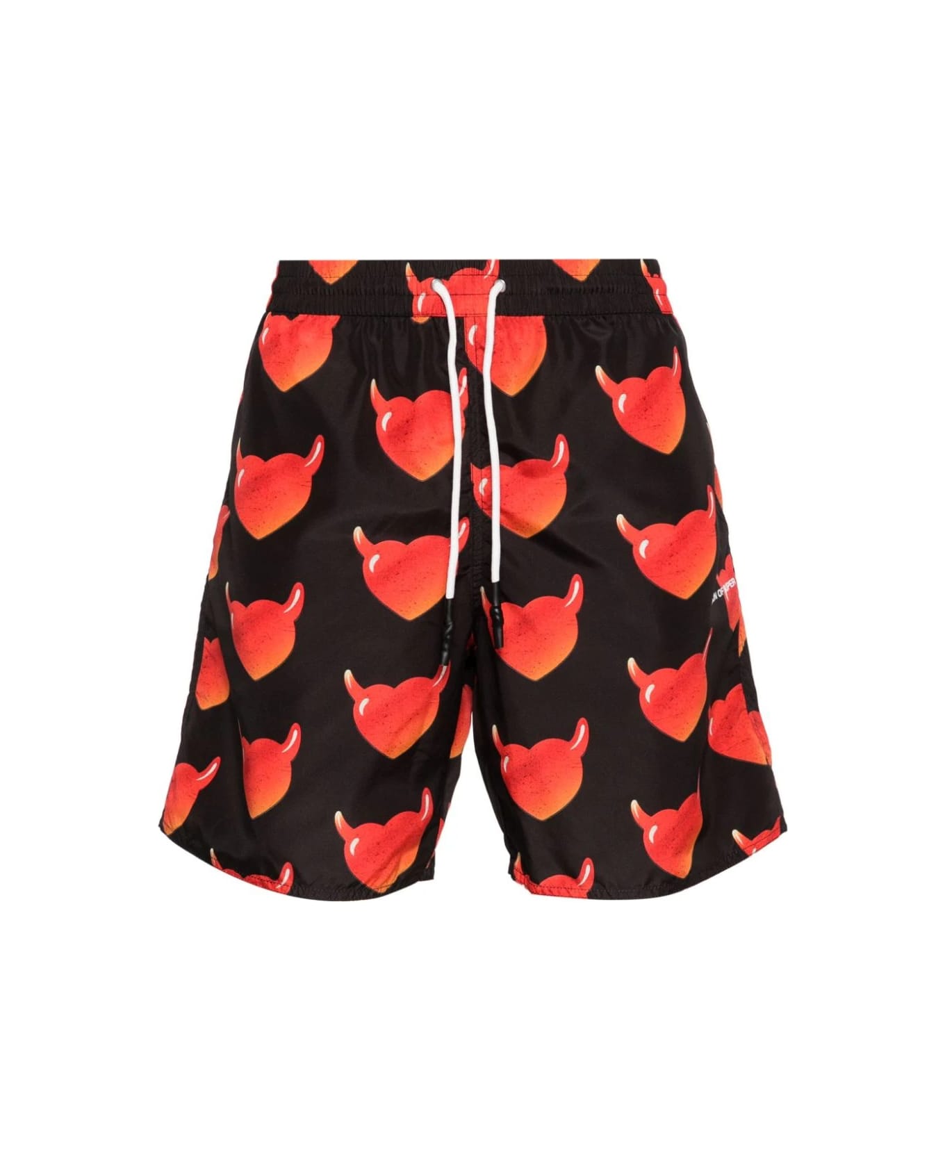 Vision of Super Black Swimwear With All-over Vos Hearts - Black