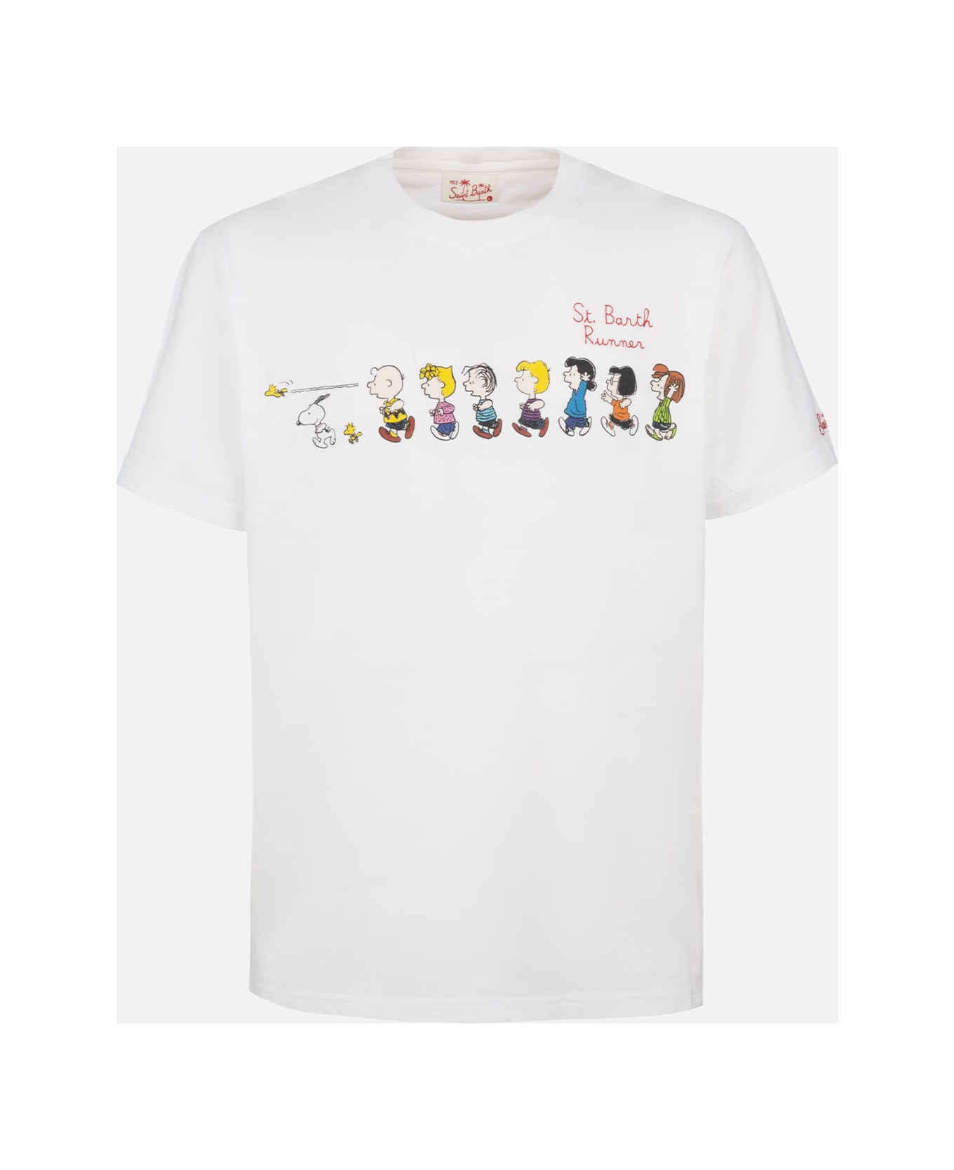 MC2 Saint Barth Man Cotton T-shirt With Peanuts Print And Embroidery| Snoopy Peanuts Special Edition - WHITE