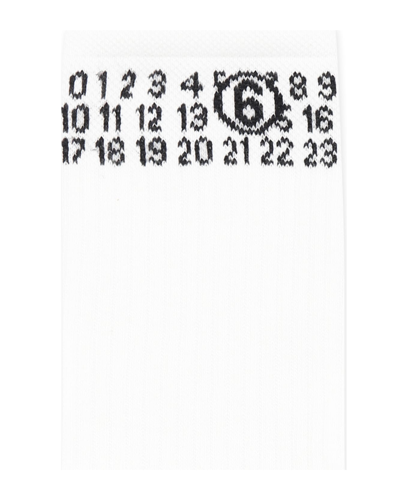 MM6 Maison Margiela White Socks For Kids With Logo - White