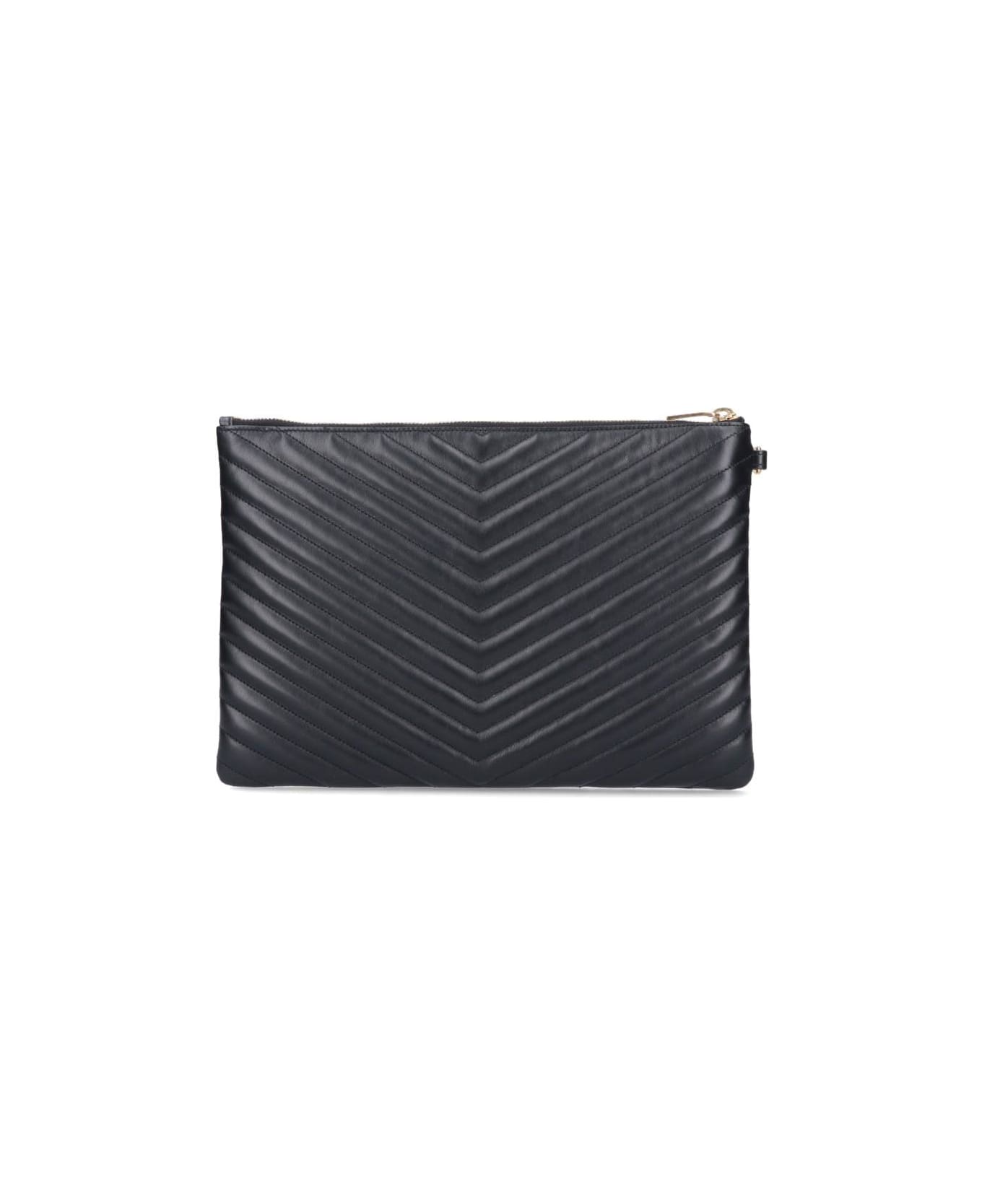 Saint Laurent Monogram Ipad Case Pouch - Nero
