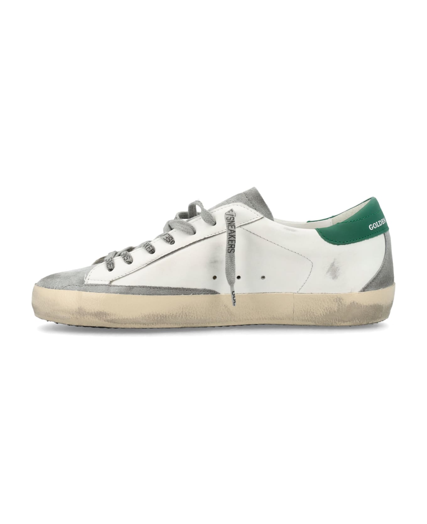 Golden Goose Super-star Sneakers - White/Grey/Silver/Green