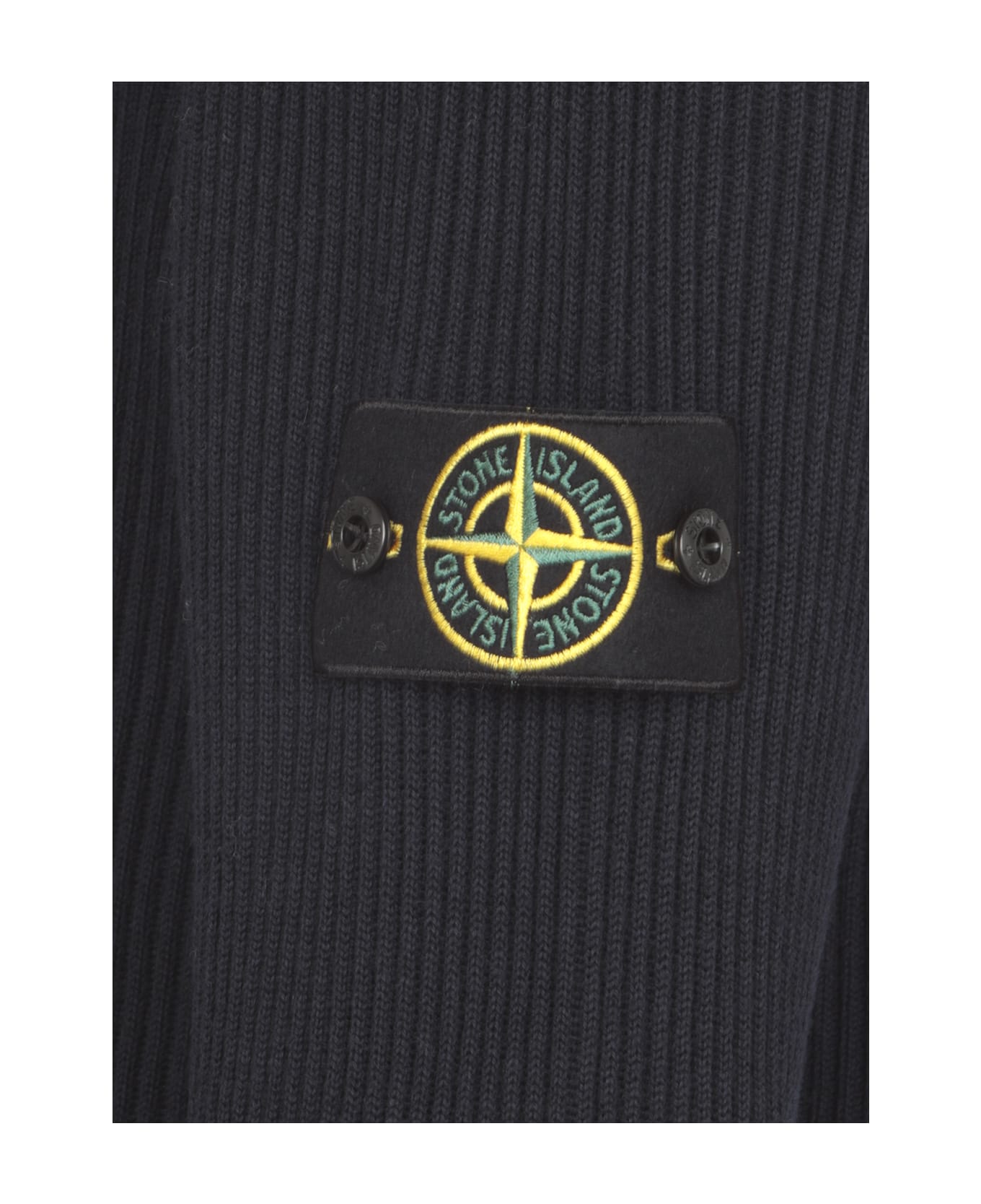 Stone Island Logo Patch Turtleneck Jumper - NAVYBLUE