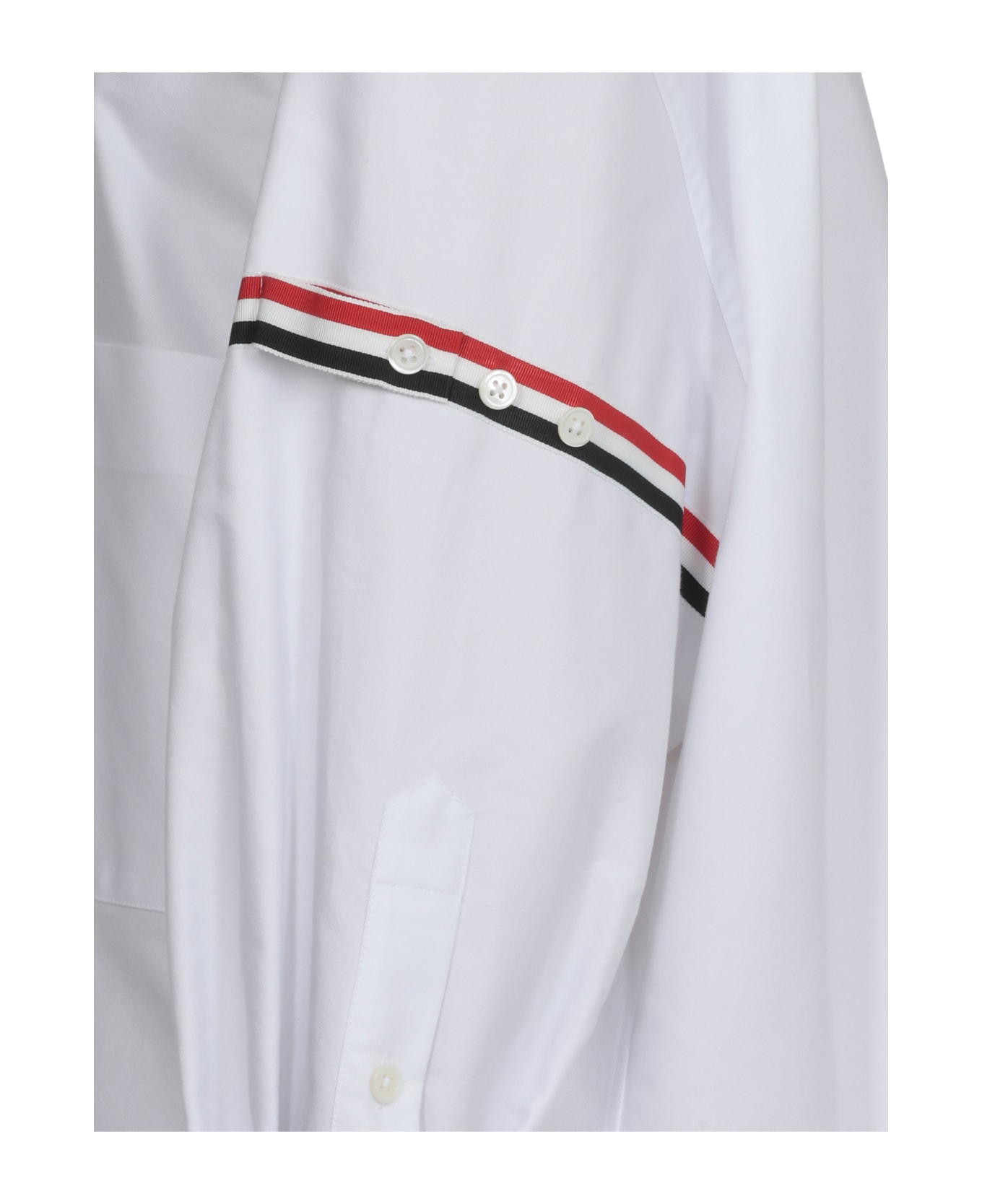 Thom Browne Shirt With Tricolor Details - WHITE