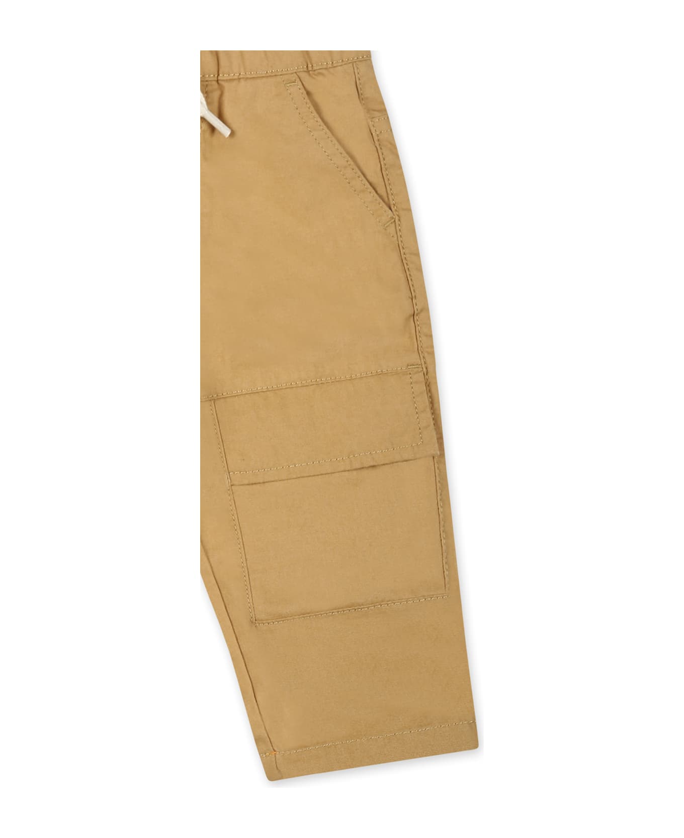 Timberland Beige Trousers For Baby Boy With Logo - Beige
