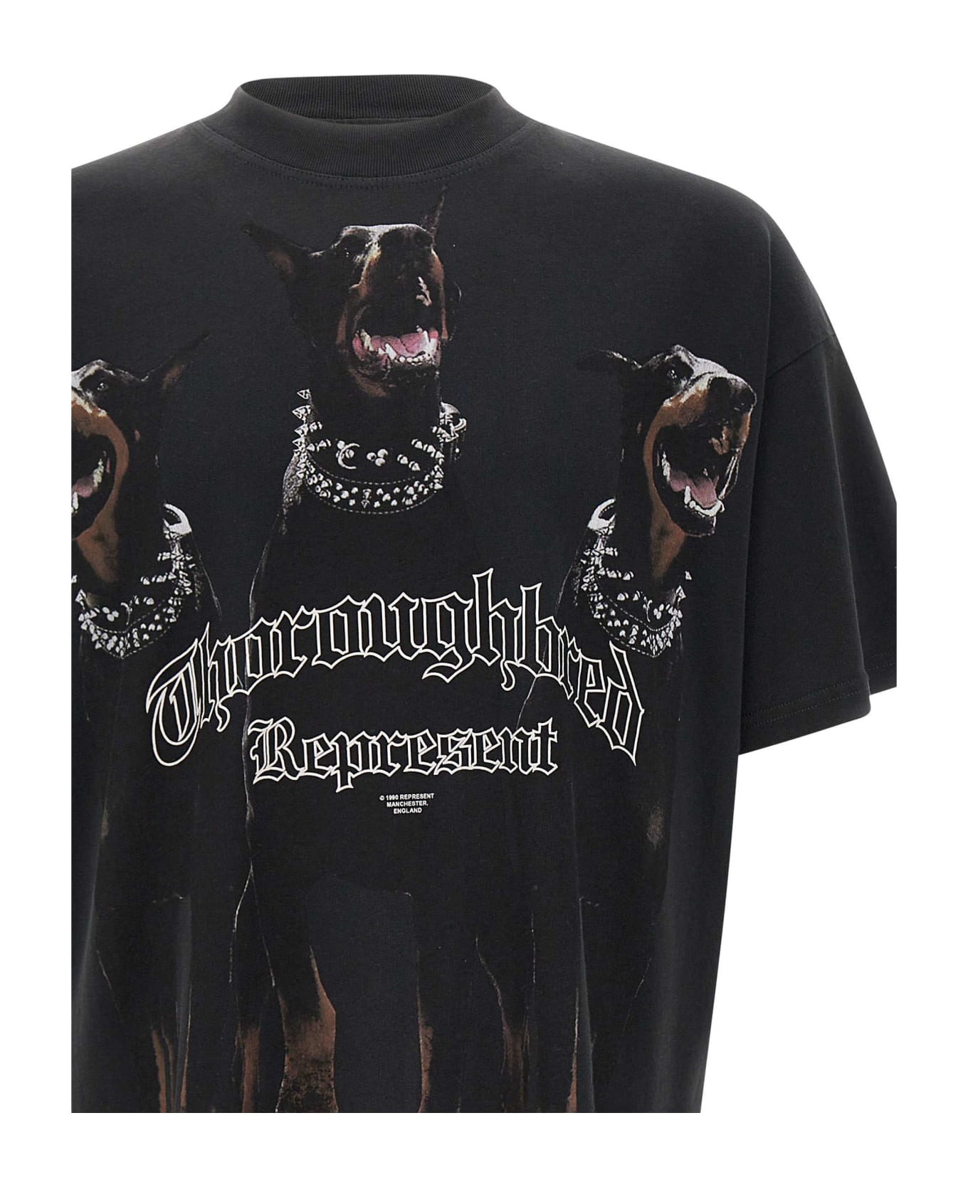 REPRESENT "thoroughbred" Cotton T-shirt - BLACK
