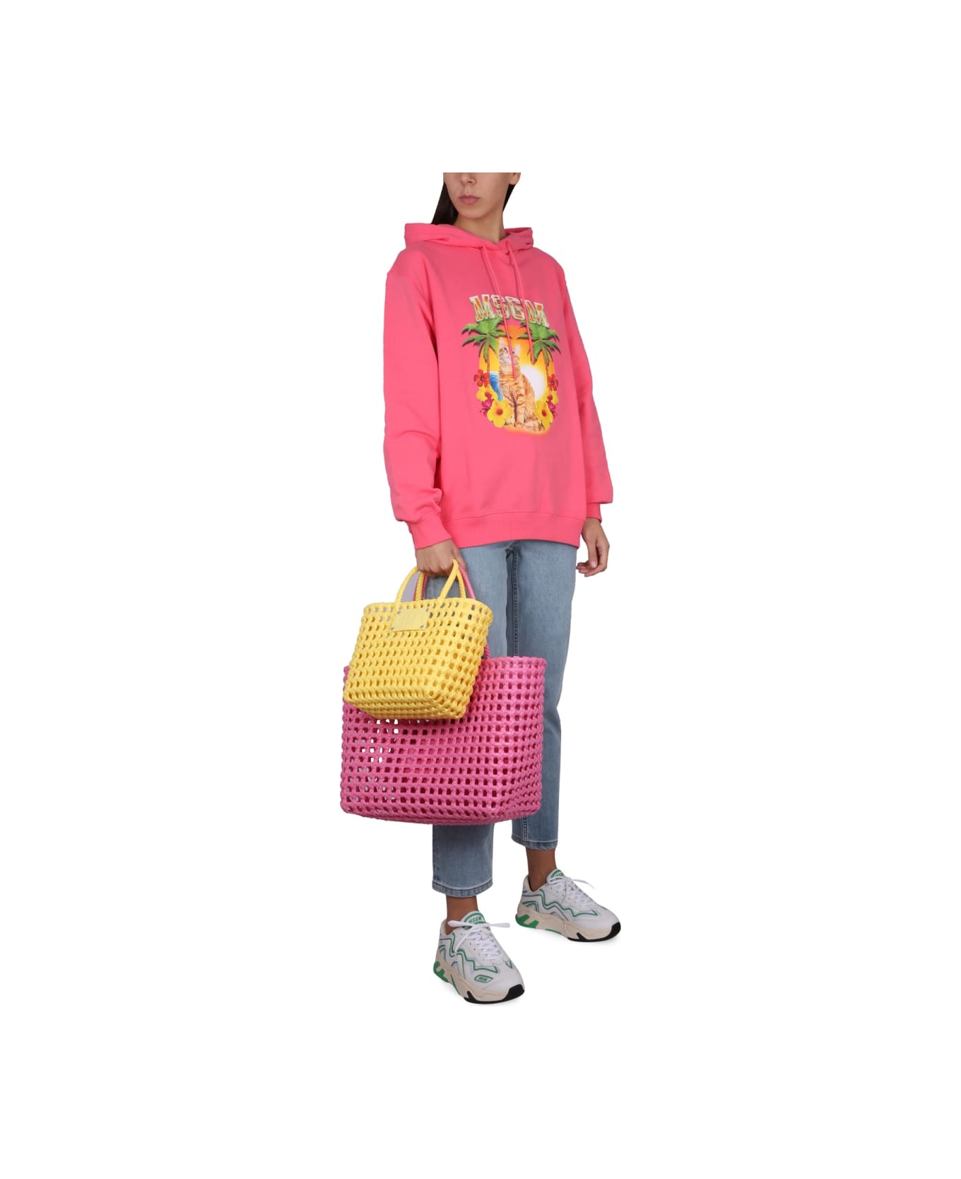 MSGM Sweatshirt With Logo - FUCHSIA