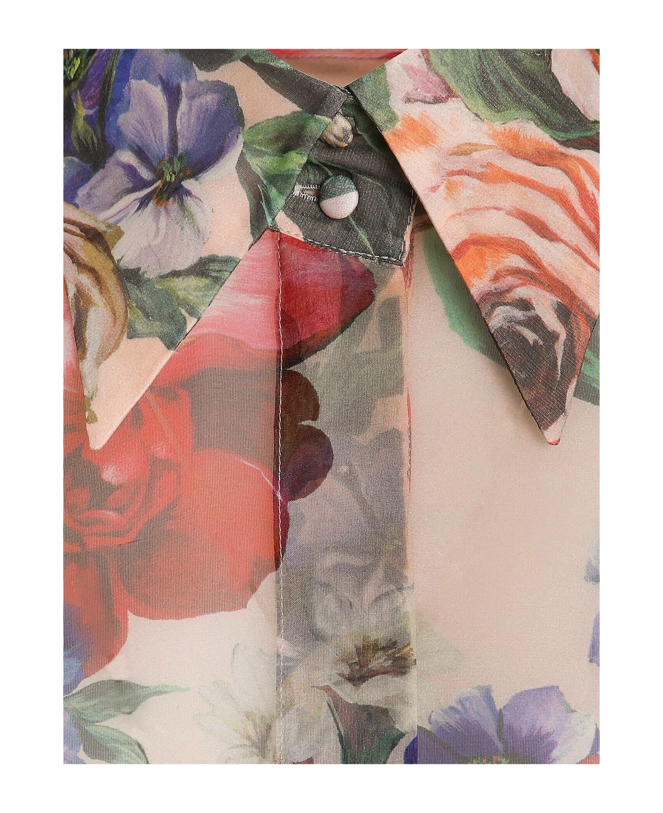 Dolce 
Gabbana Printed Silk Shirt - Pink