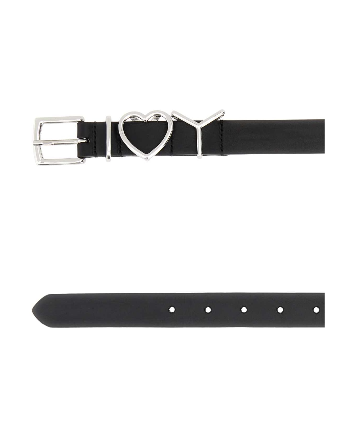 Y/Project Black Leather Belt - BLACK