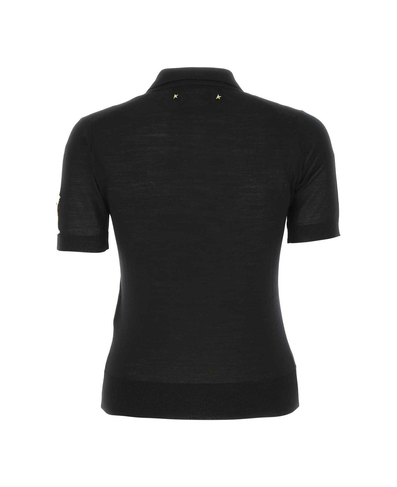Golden Goose Collared Polo Shirt - Black