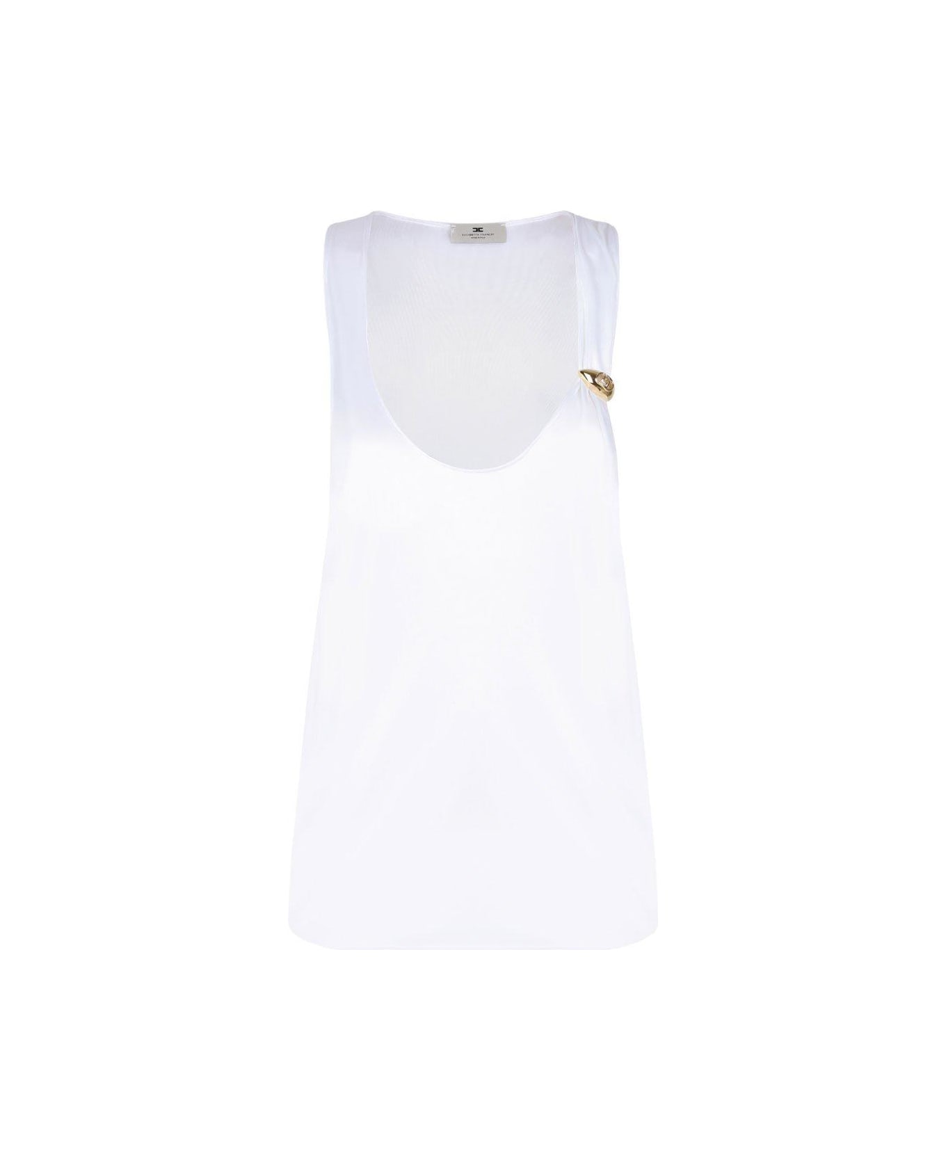 Elisabetta Franchi Shiny Jersey Tank Top - Ivory