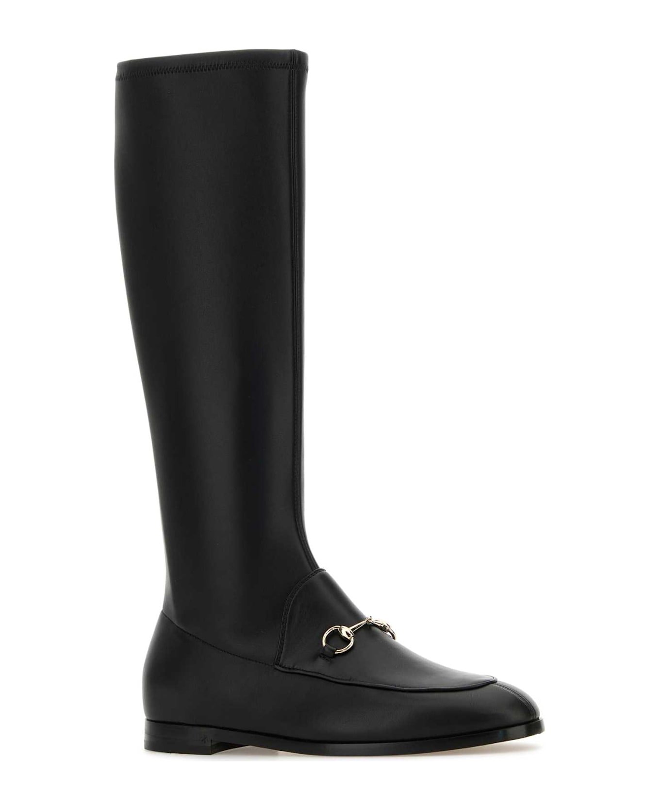 Gucci Black Leather Jordaan Boots - BLACKBLACK