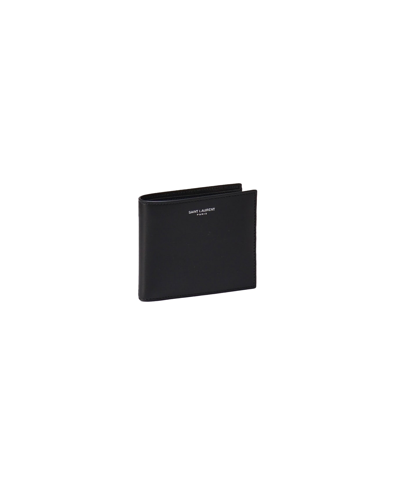 Saint Laurent Bifold Wallet With Logo - Black