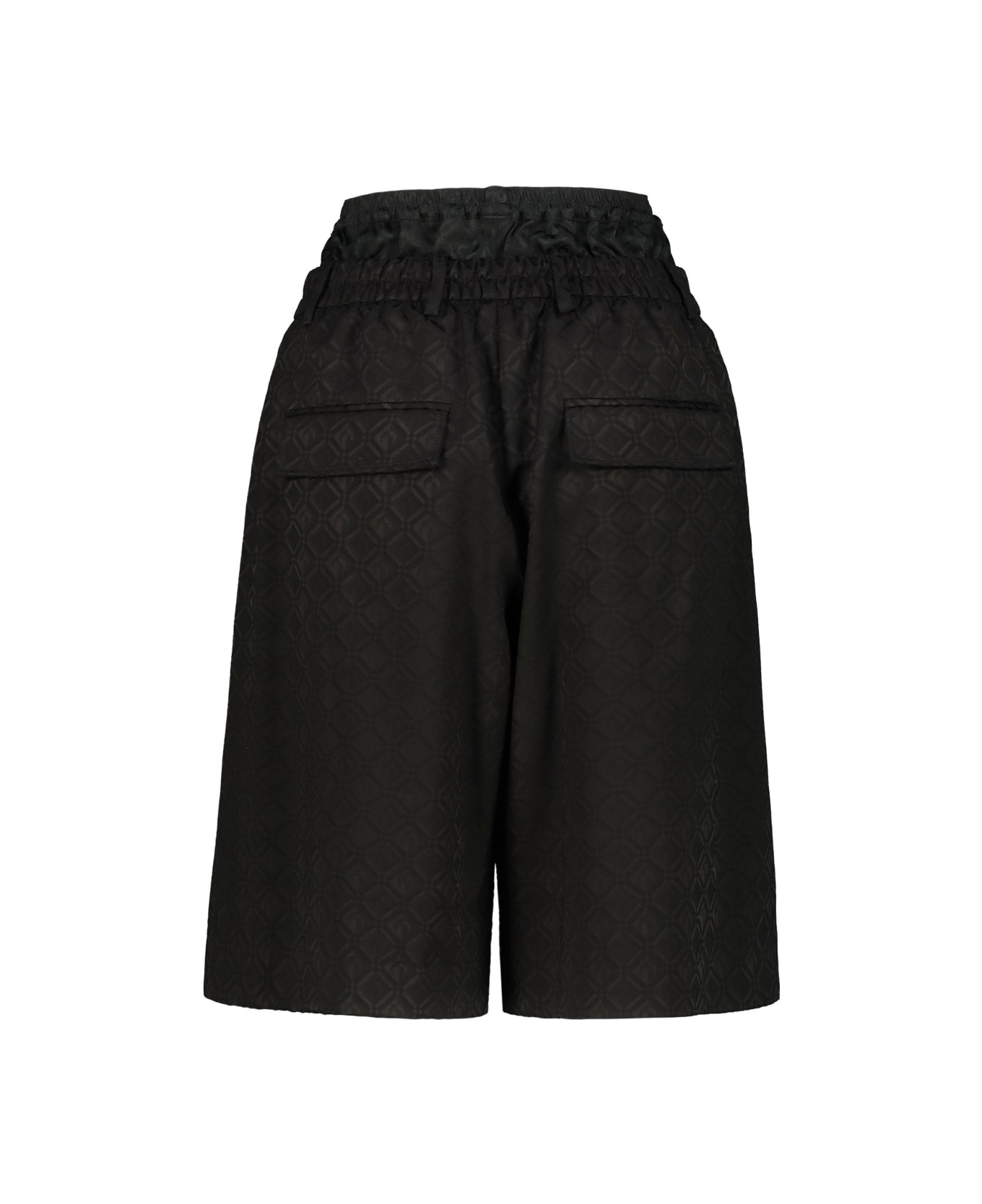 Marine Serre Moon Diamond Jacquard Tailorin Shorts - Black