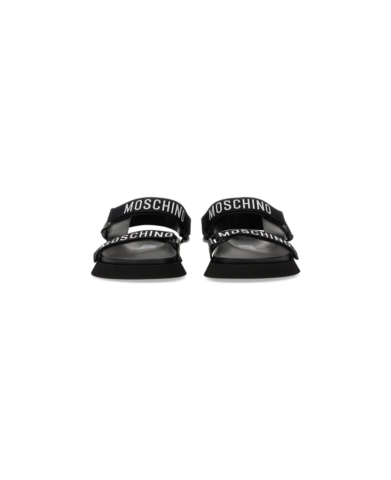 Moschino Sandal With Logo - BLACK サンダル