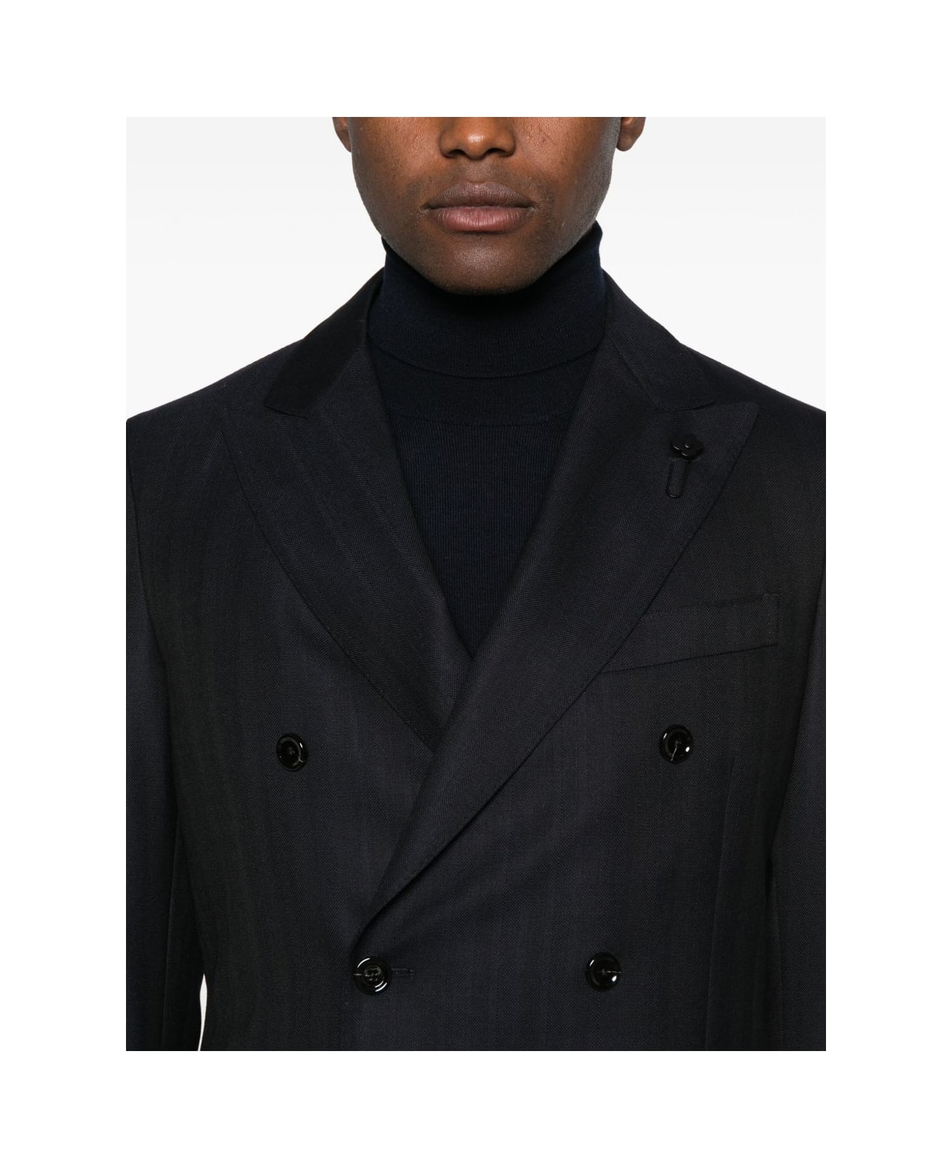 Lardini Double-breasted Suit - Black