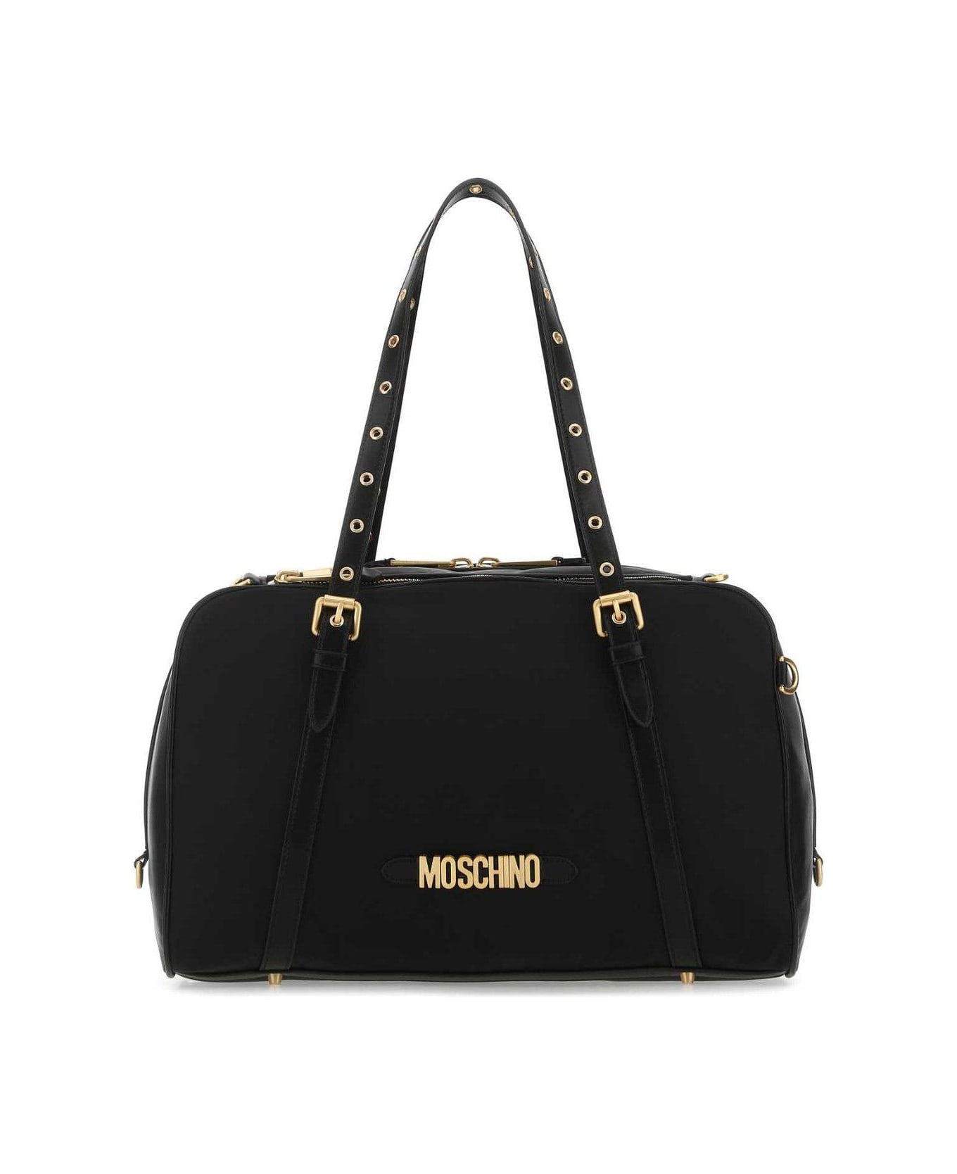 Moschino Logo Lettering Zipped Tote Bag Moschino