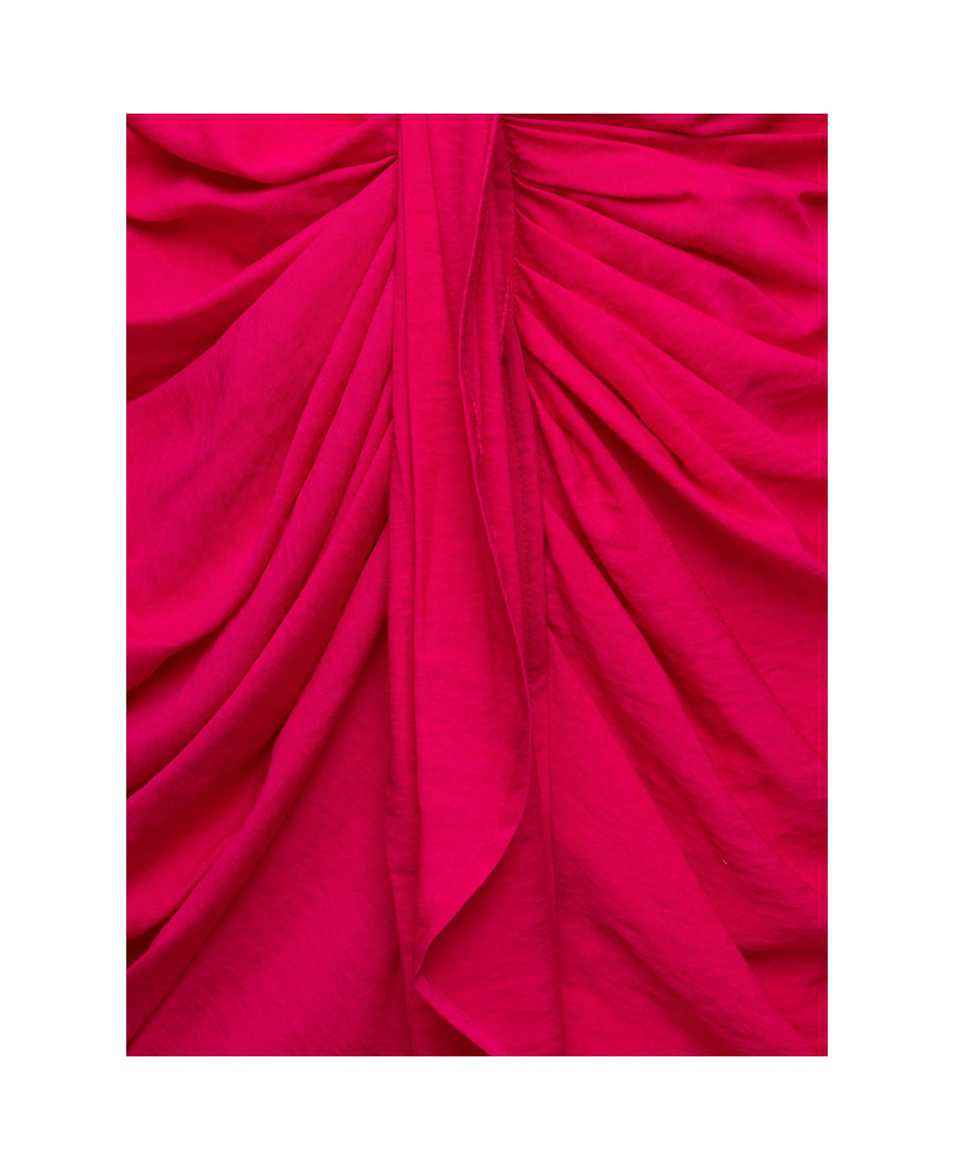 Jacquemus 'la Robe Bahia' Fuchsia Short Draped Shirt Dress In Viscose Woman Jacquemus - Fuxia