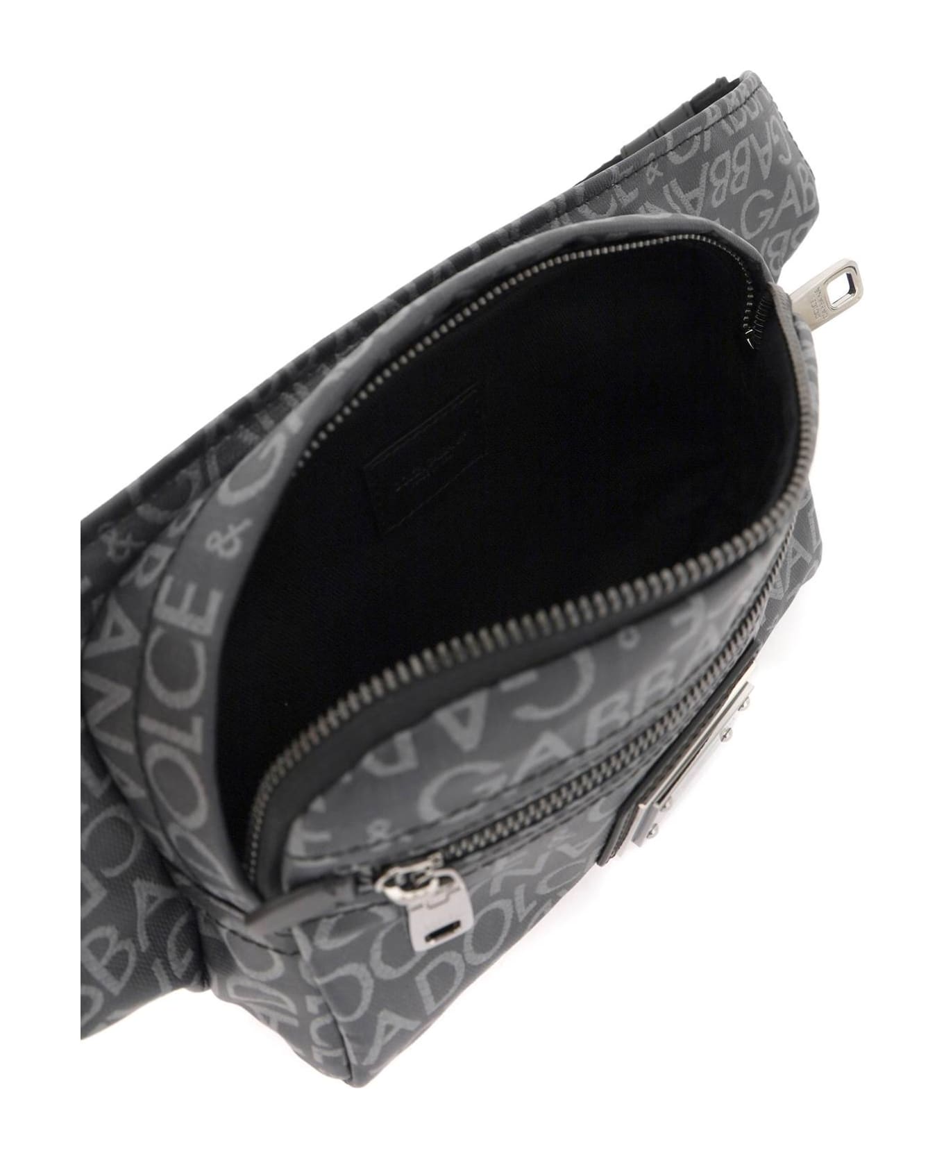 Dolce & Gabbana Logo Monogram Belt Bag - Black Grey ベルトバッグ