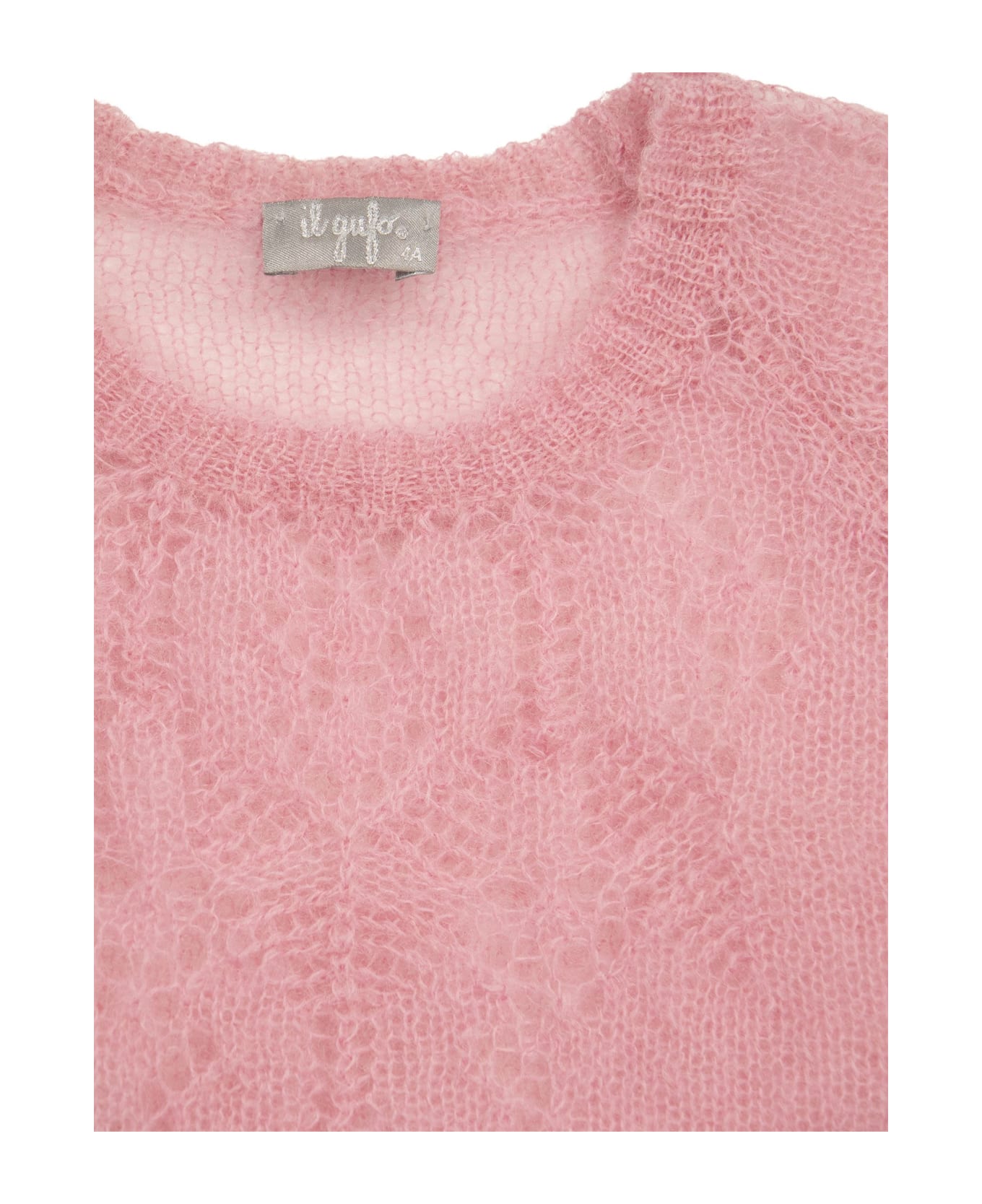 Il Gufo Crew-neck Jumper In Wool And Mohair Blend - Pink