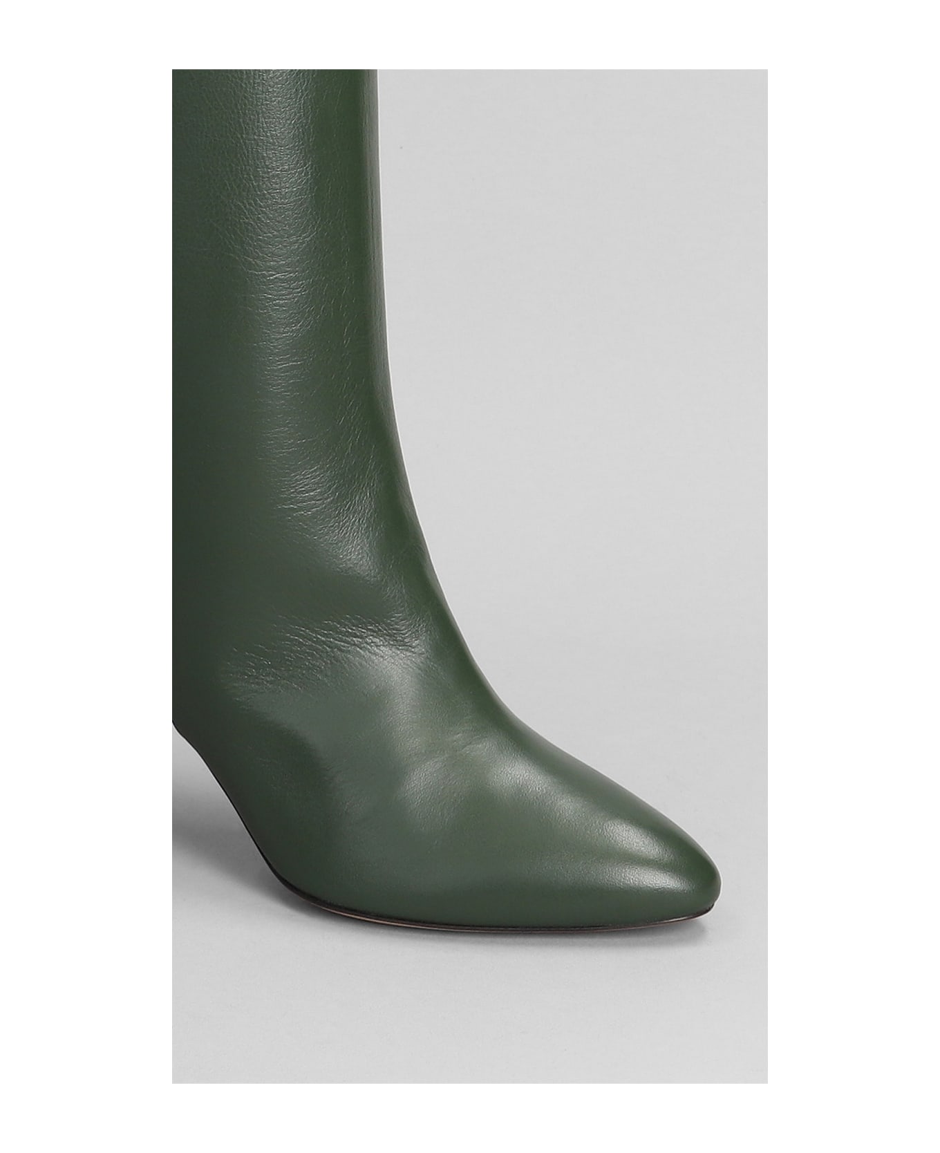 The Seller High Heels Boots In Green Leather - green