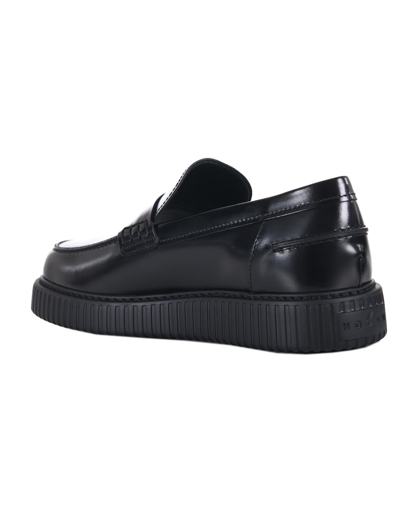 Hogan Front Mask Flat Shoes - Black