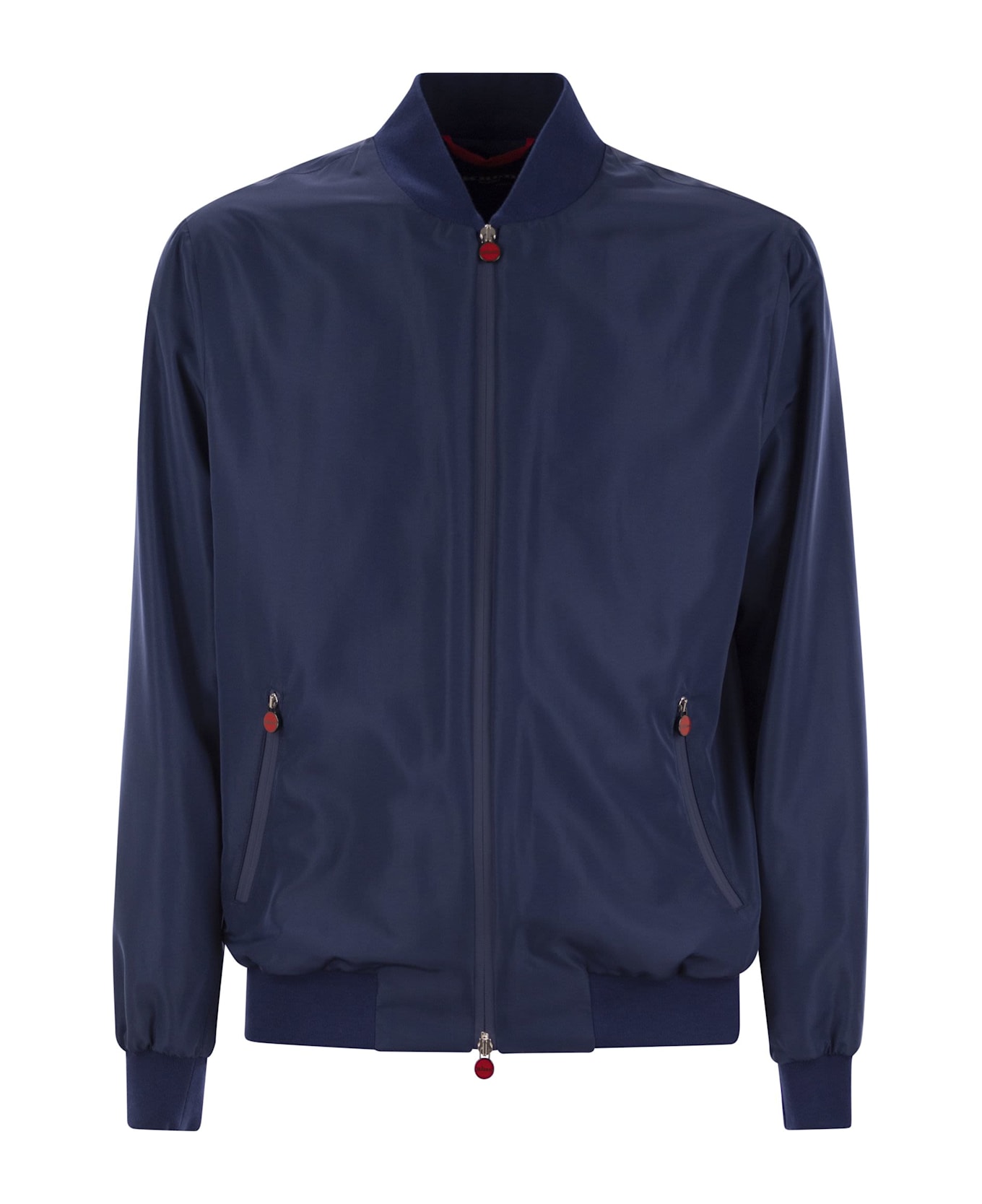 Kiton Sea - Bomber Jacket In Technical Fabric - Night Blue