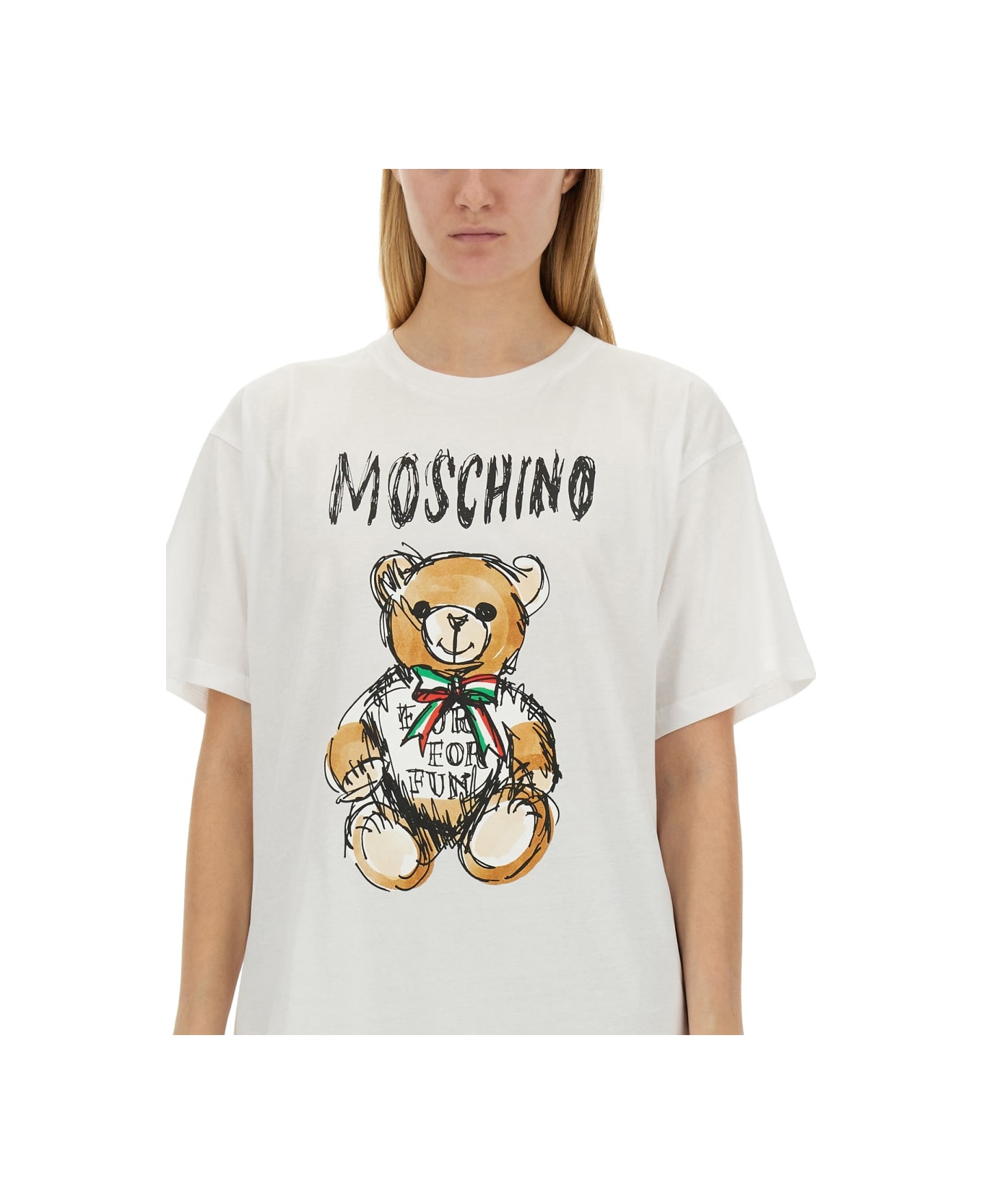 Moschino Teddy Bear Print T-shirt - WHITE
