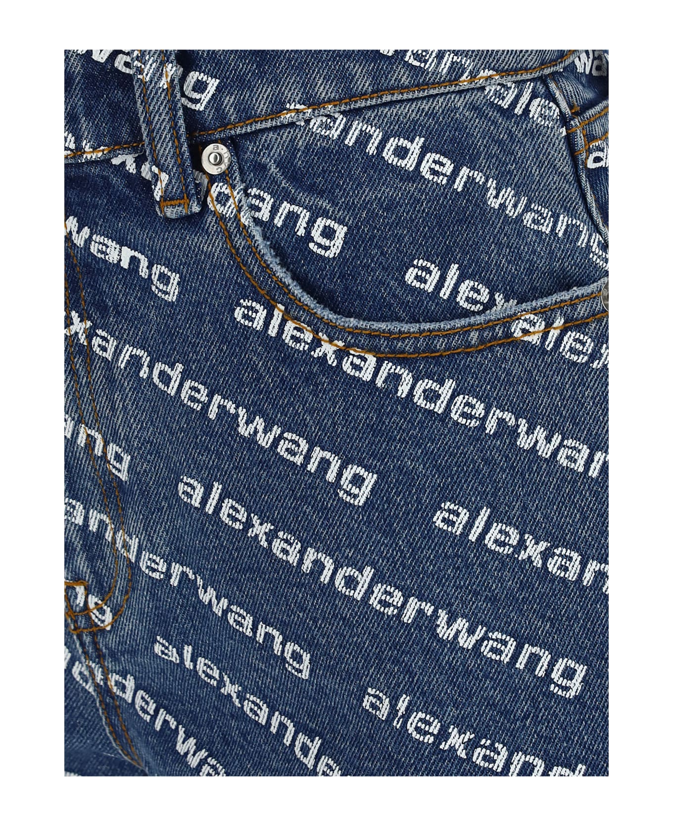 Alexander Wang Bite Denim Shorts - Deep Blue White