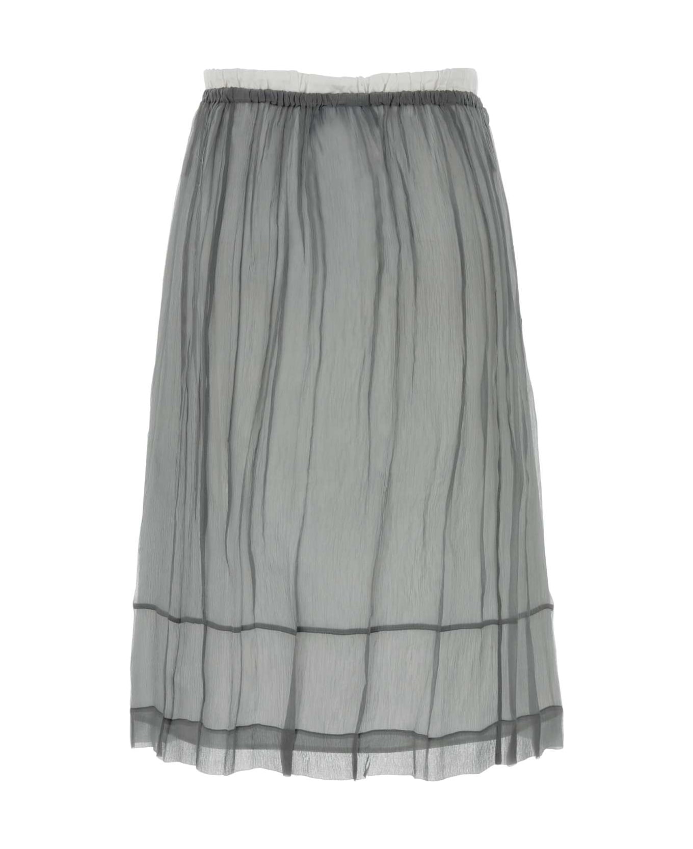 Prada Grey Chiffon Skirt - ALLUMINIO