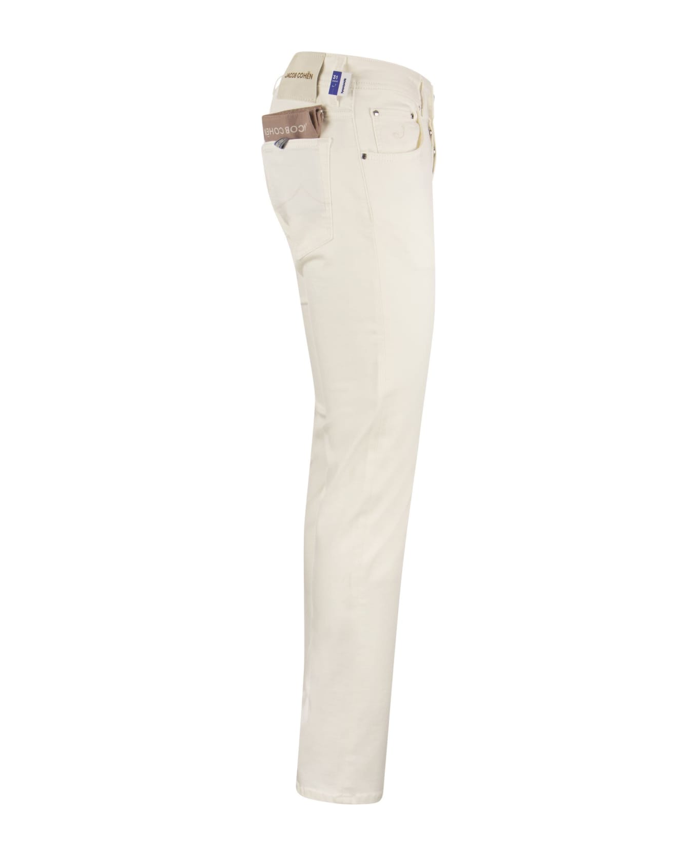 Jacob Cohen Five-pocket Jeans Trousers - Milk ボトムス