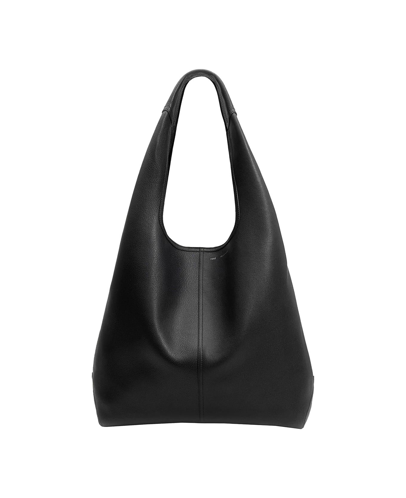 Ami Alexandre Mattiussi 
etienne
 Black Shoulder Bag With Logo Print On The Front In Leather Woman - BLACK