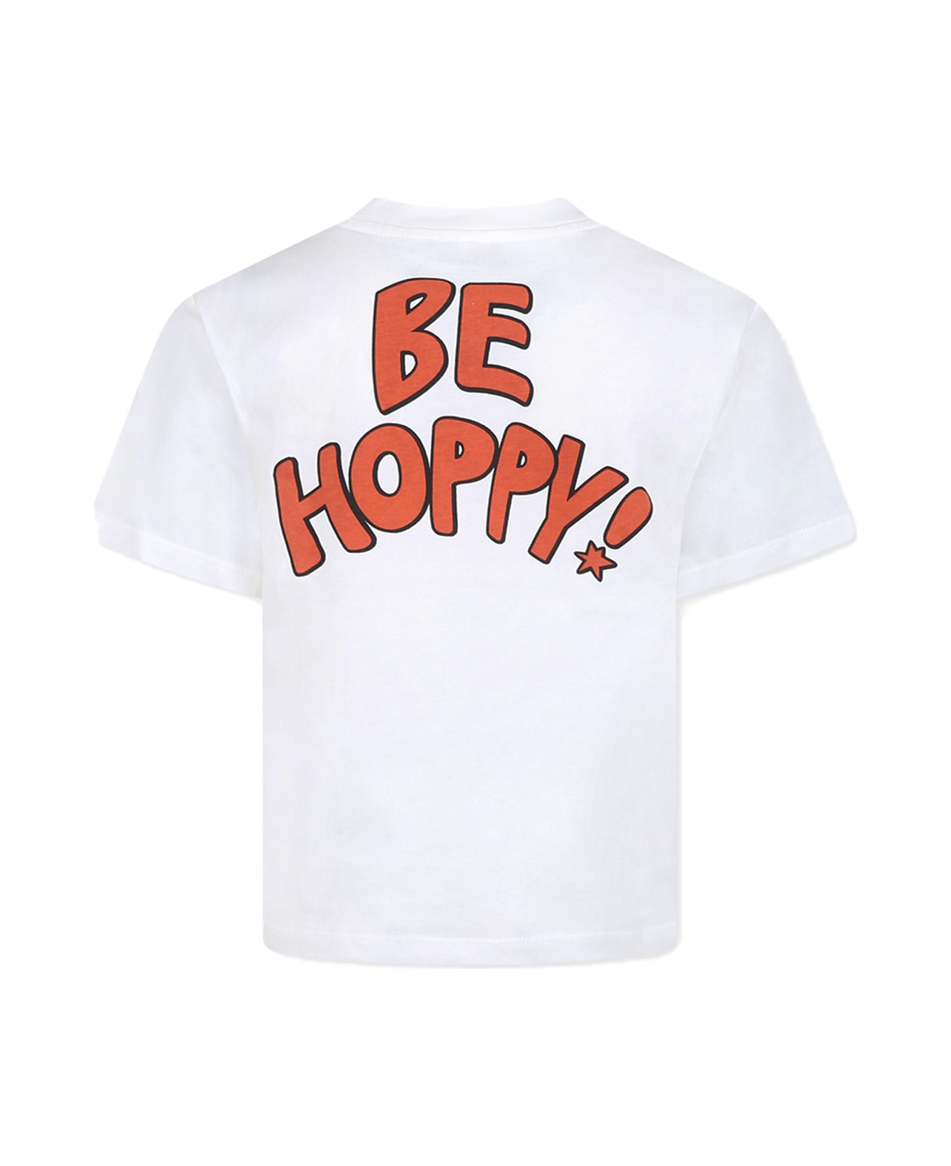 Stella McCartney Kids White T-shirt For Boy With Rabbit - White
