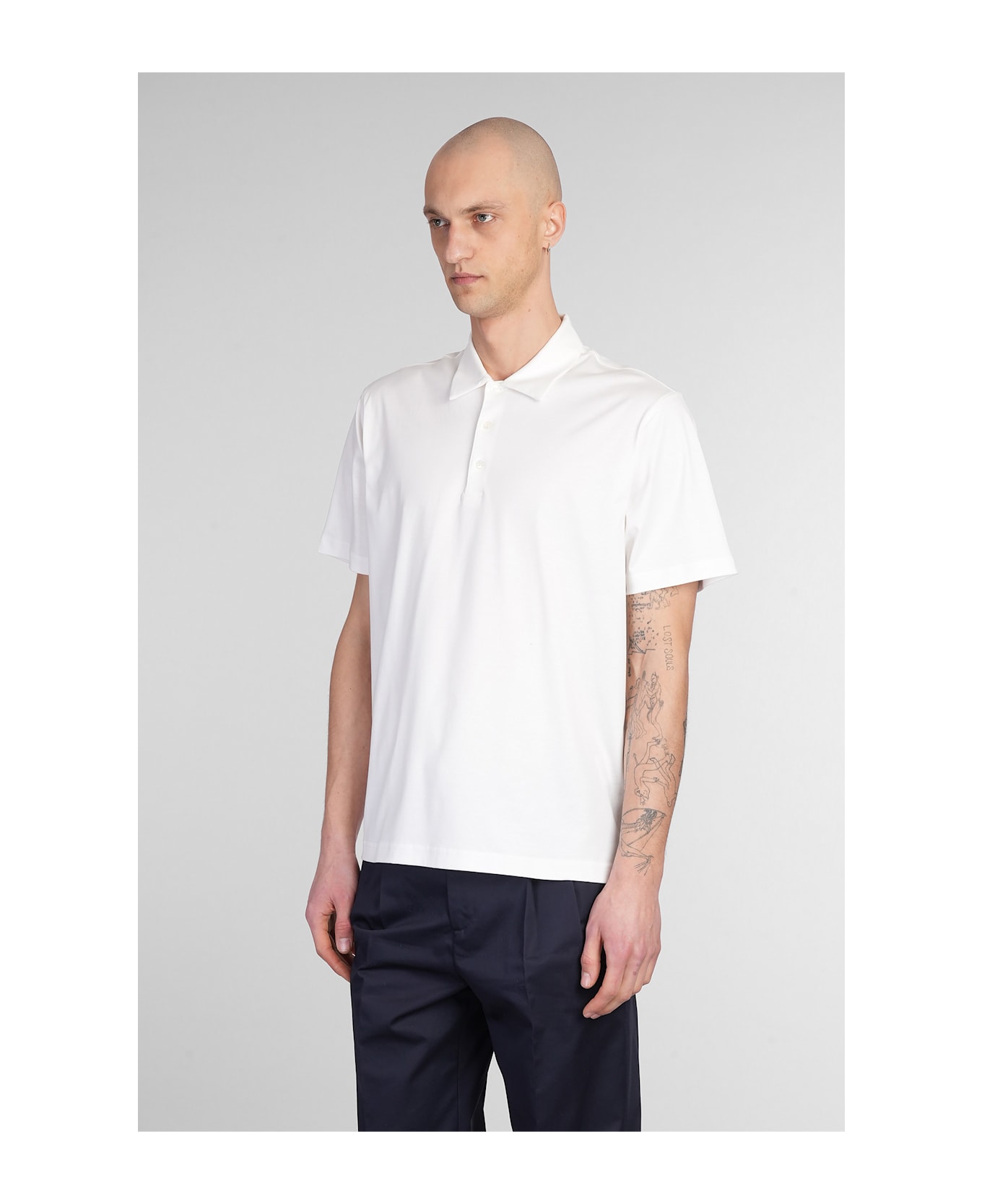 Lardini Polo In White Cotton - white