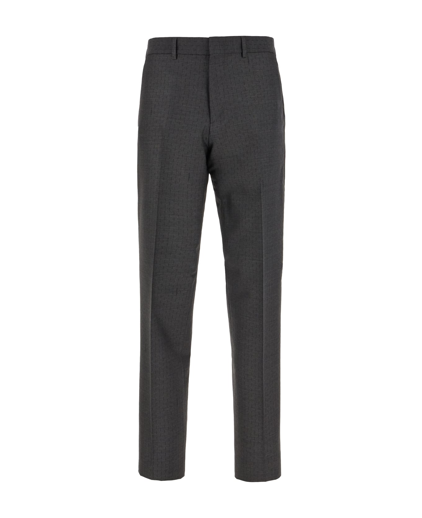 Fendi Dark Grey Wool Pants - Grigio