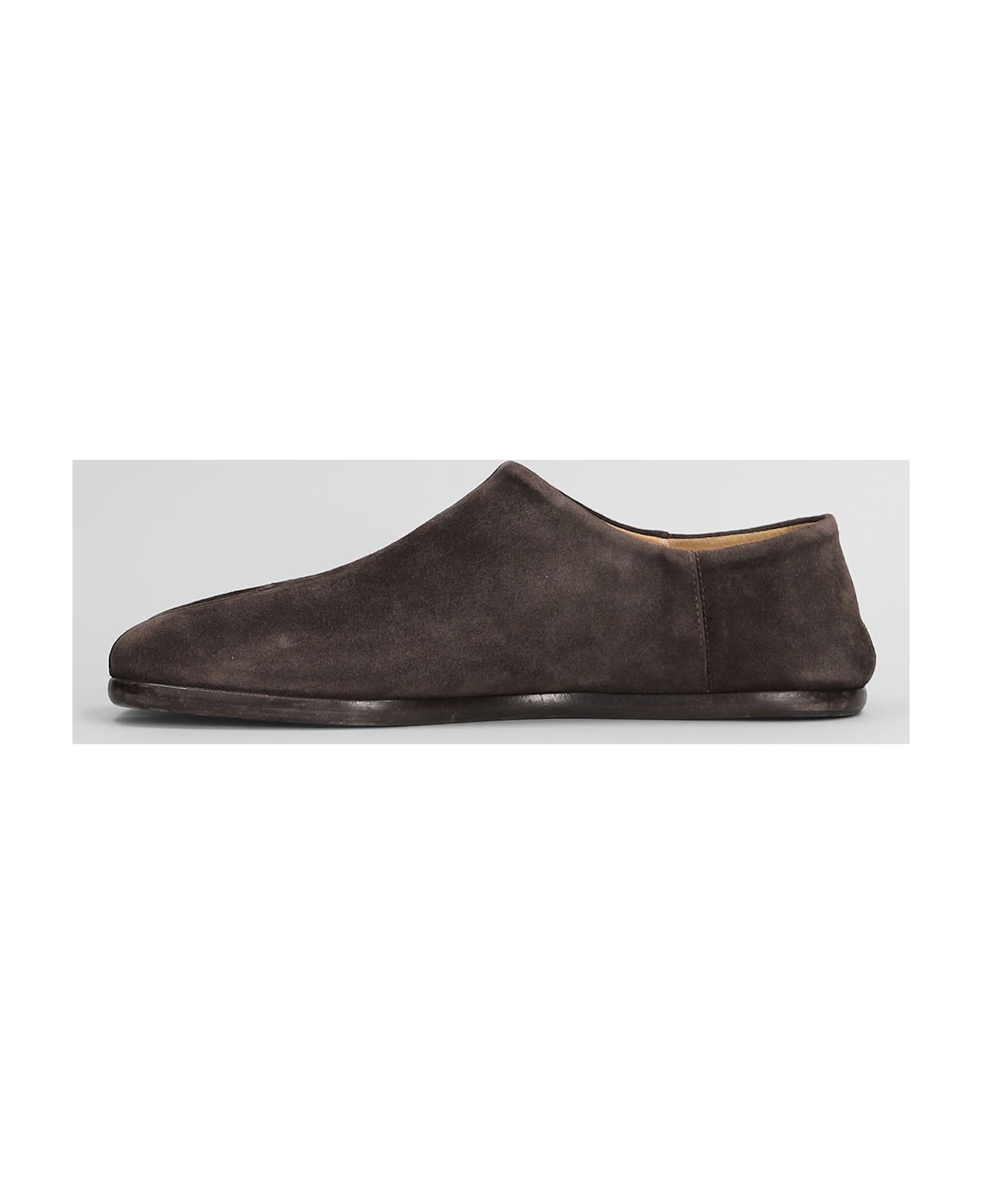 Maison Margiela Tabi Loafers In Brown Suede - brown